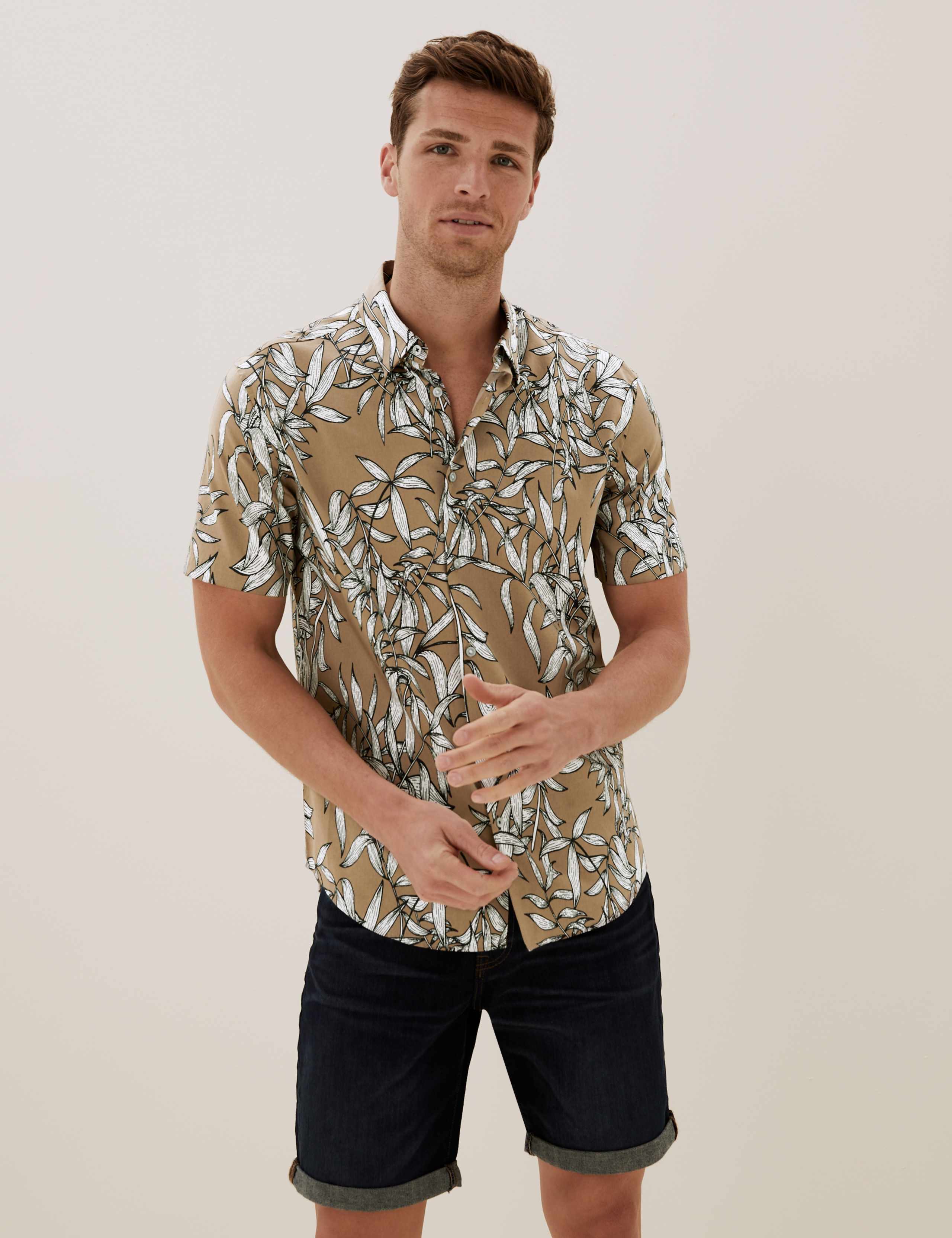 Cotton Print Revere Shirt 7 of 7