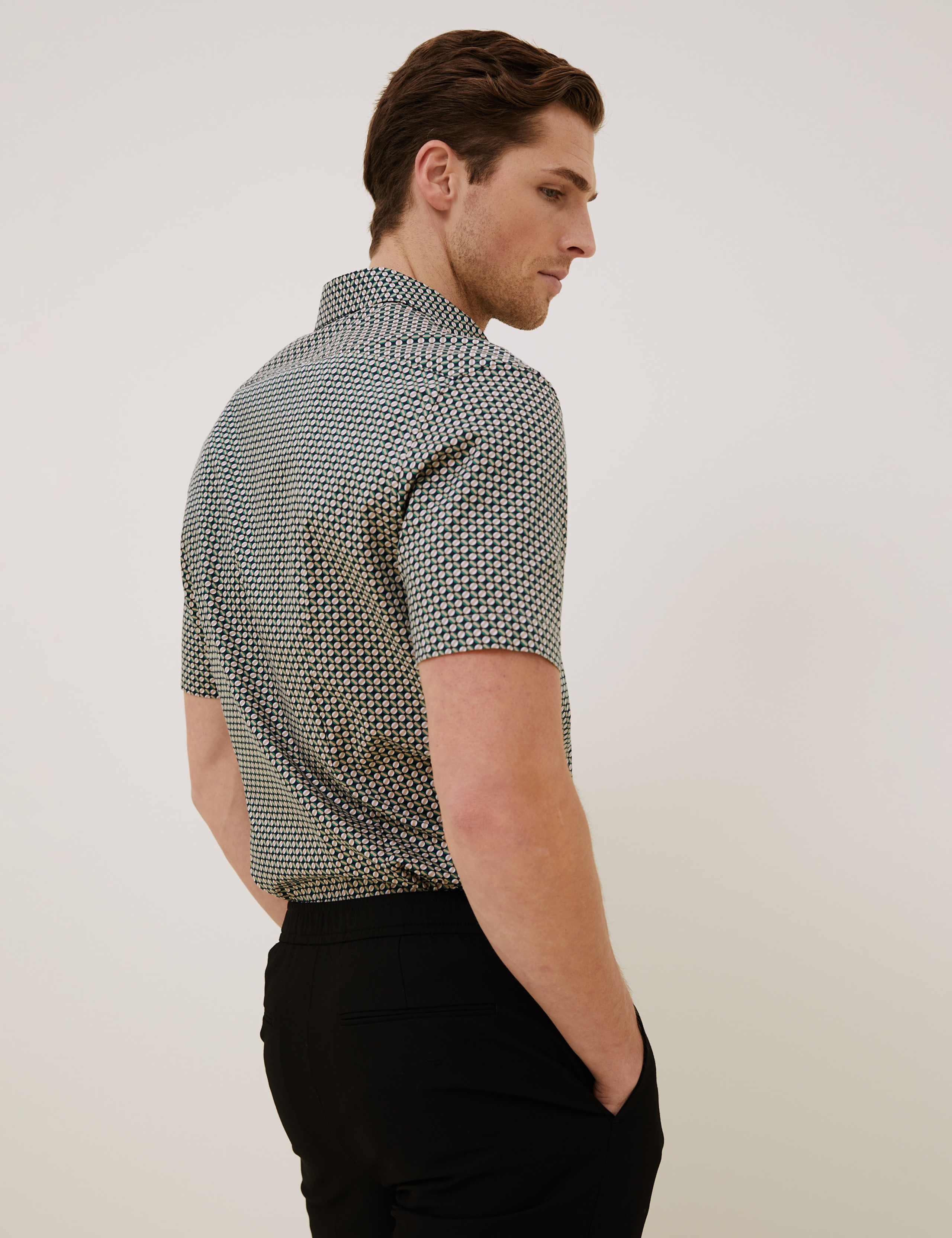 Cotton Geometric Print Shirt 4 of 7
