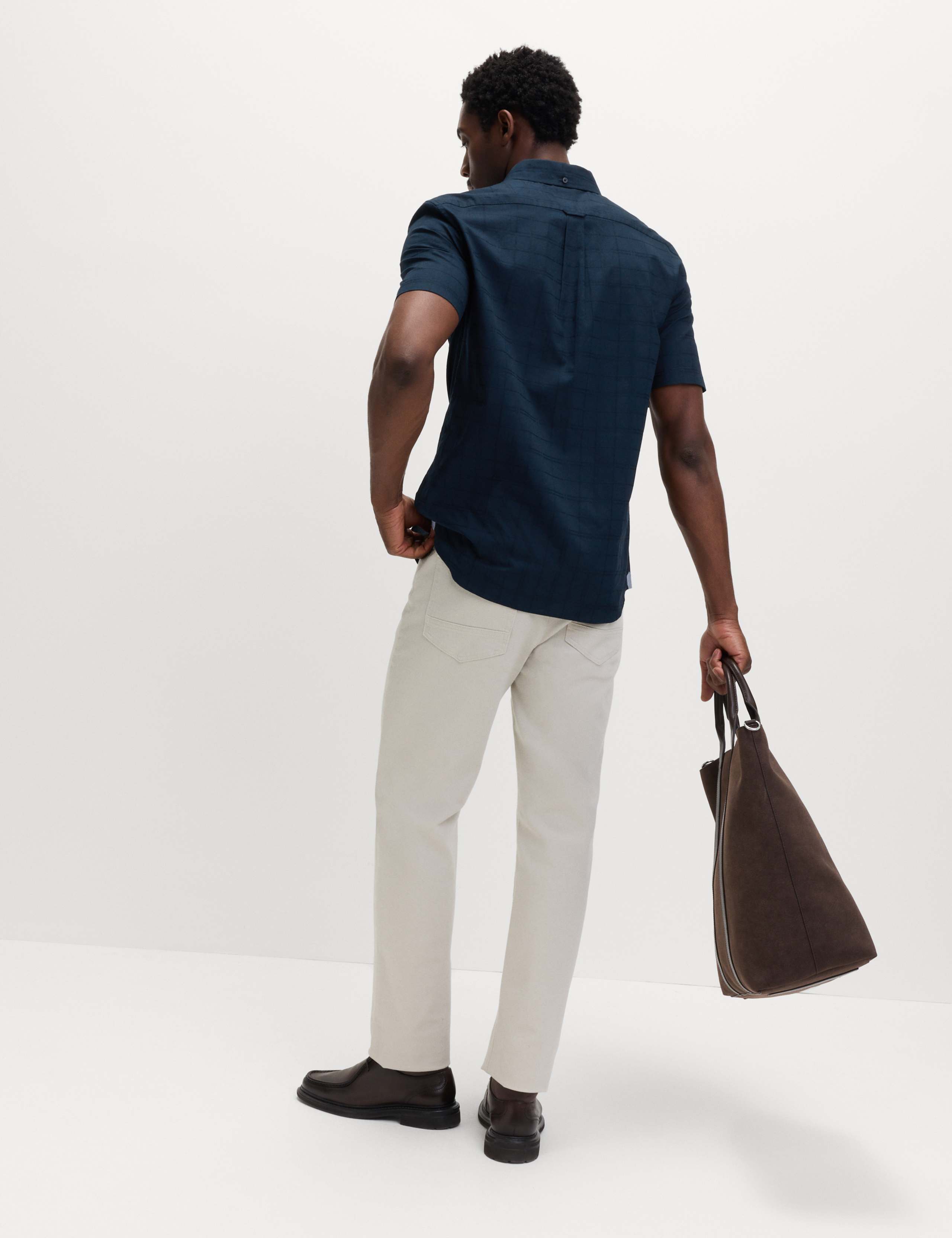 Regular Fit Easy Iron Pure Cotton Short Sleeve Check Shirt 6 of 6