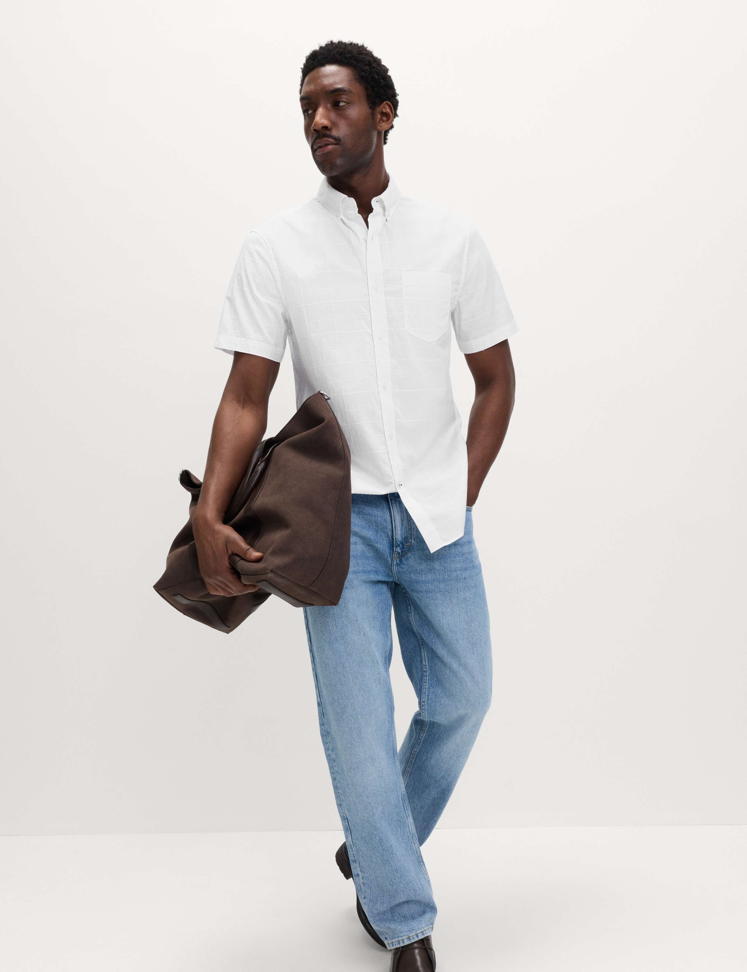 Regular Fit Easy Iron Pure Cotton Short Sleeve Check Shirt 3 of 5