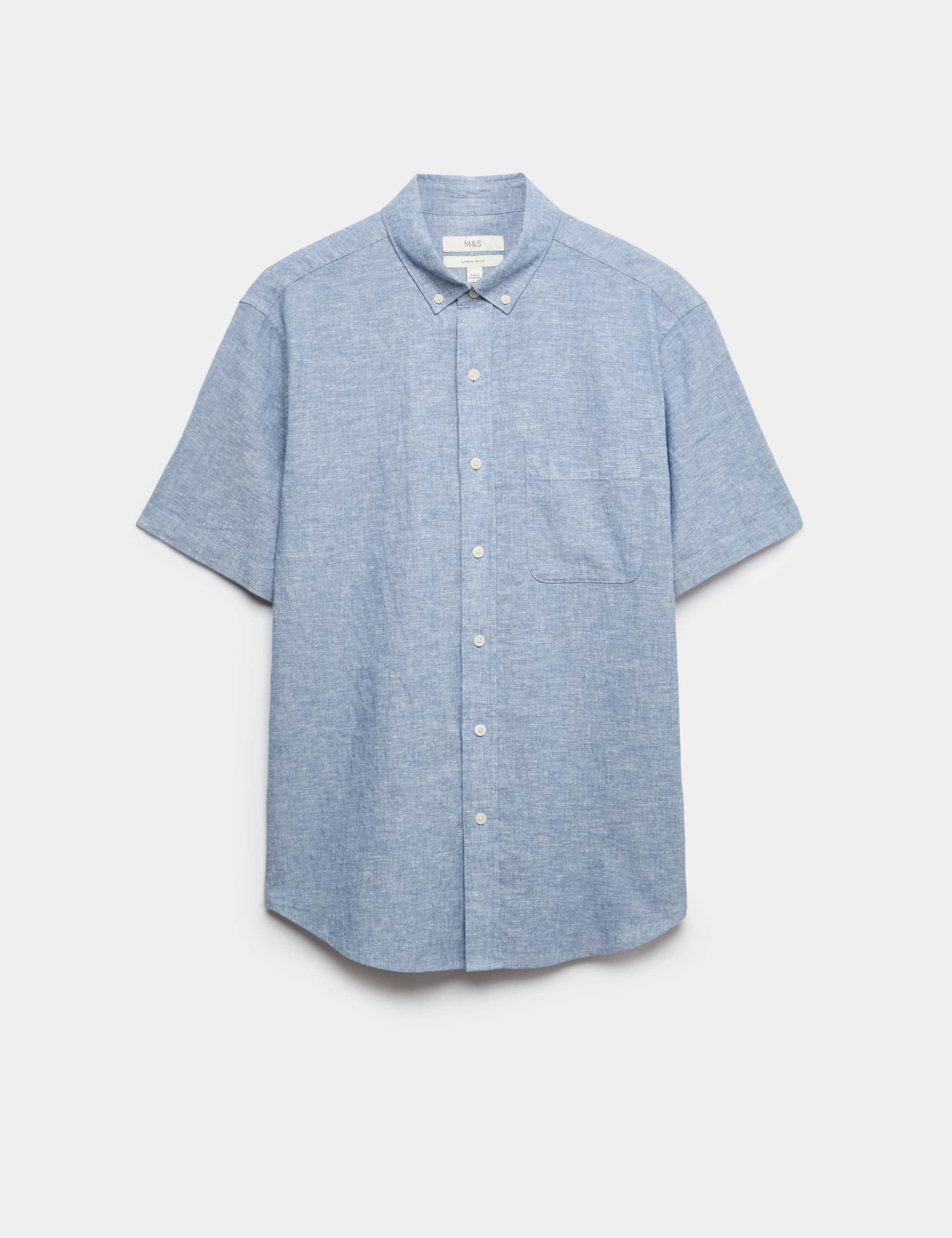 Regular Fit Linen Rich Short Sleeve Shirt 2 of 6