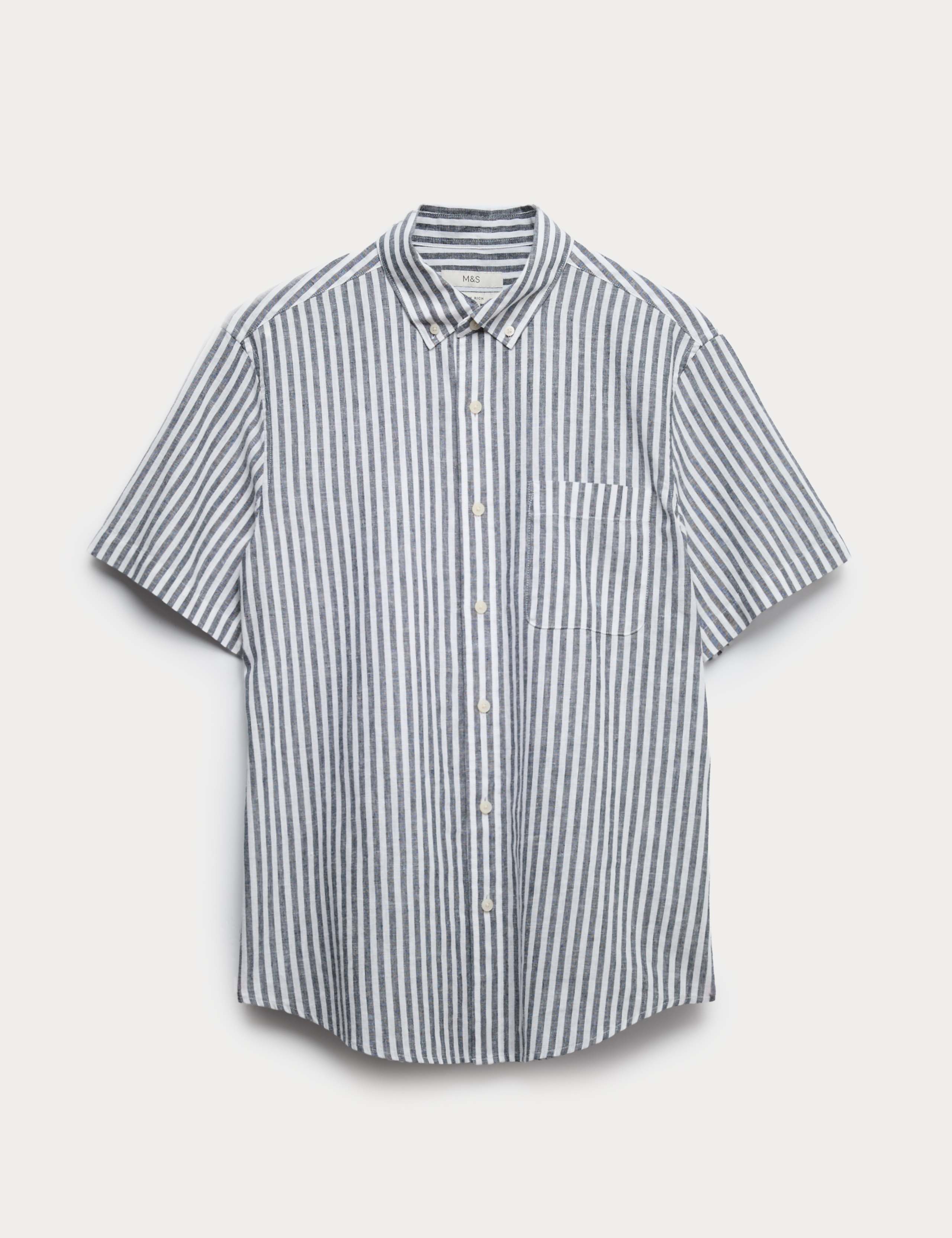 Regular Fit Linen Rich Short Sleeve Shirt 2 of 7