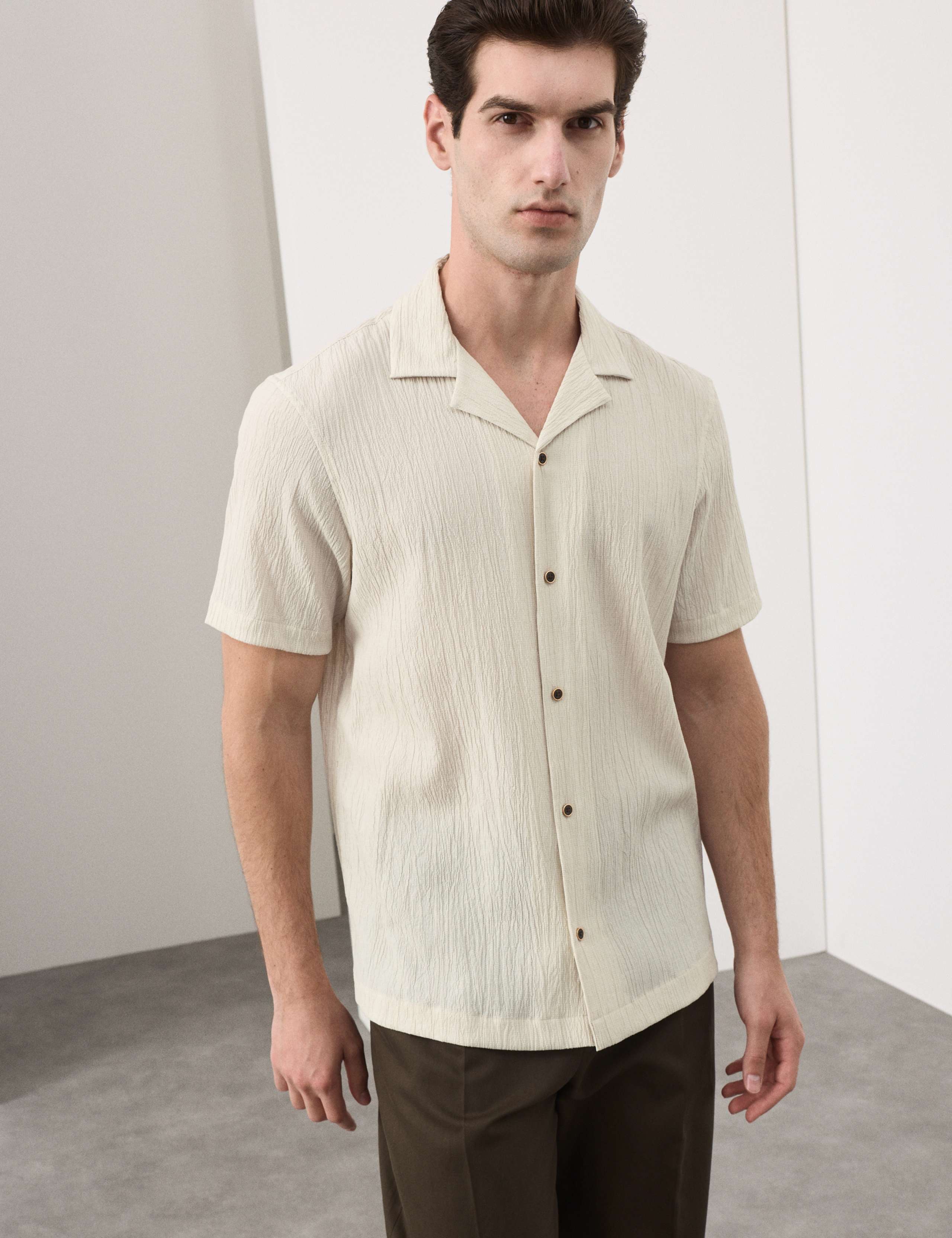Regular Fit Crinkle Seersucker Shirt 1 of 6