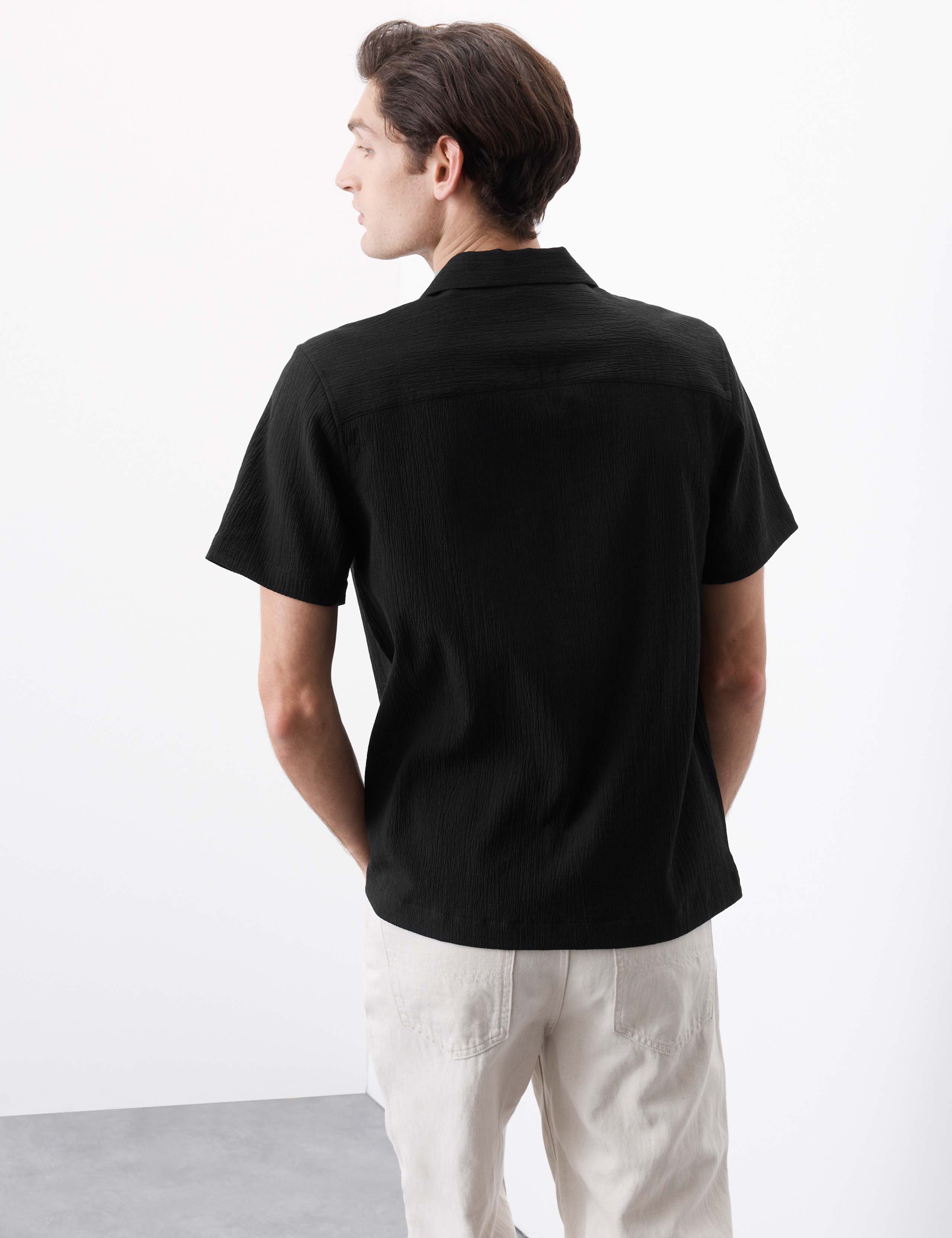 Relaxed Fit Crinkle Seersucker Shirt 3 of 7