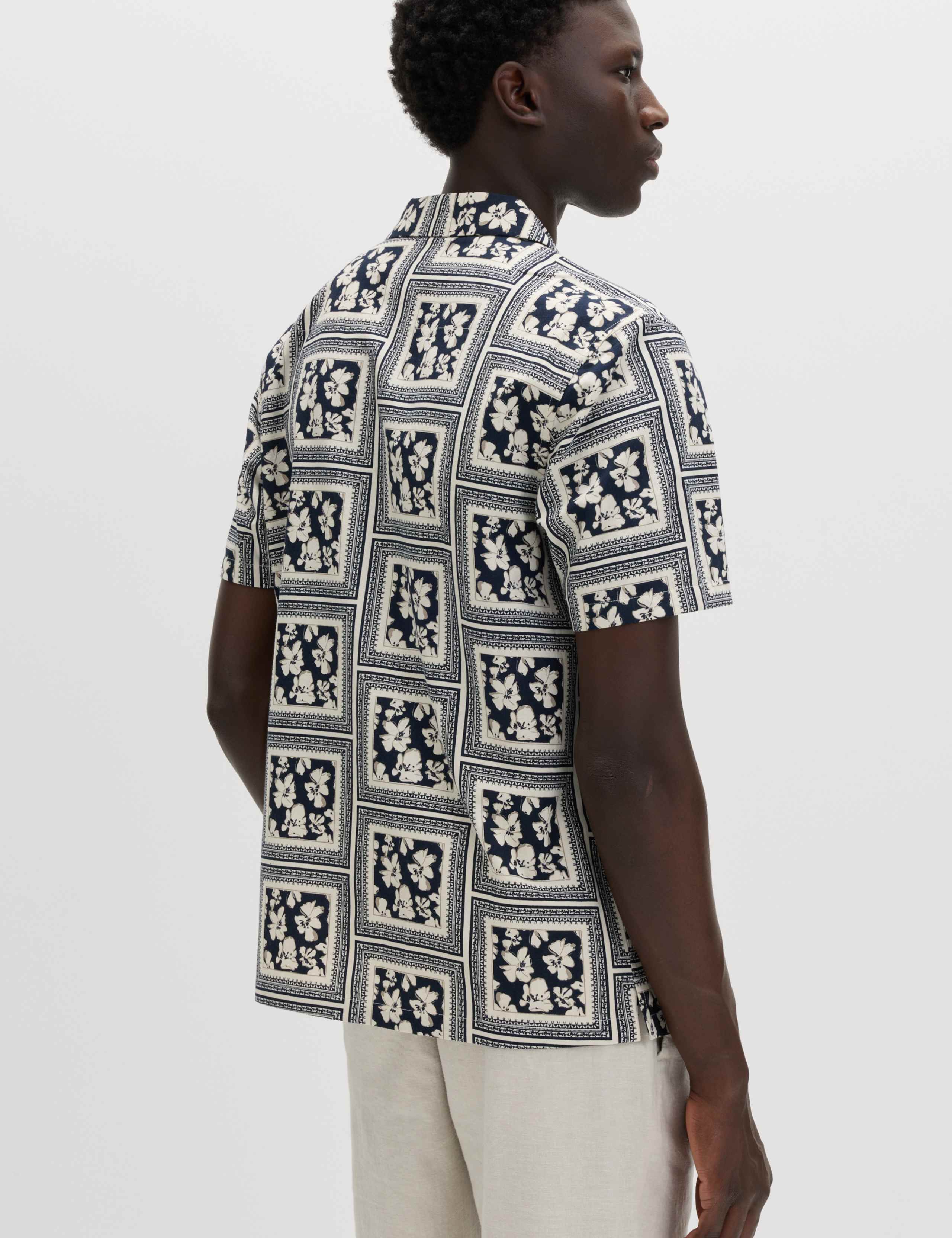 Pure Cotton Floral Short Sleeve Shirt 4 of 6