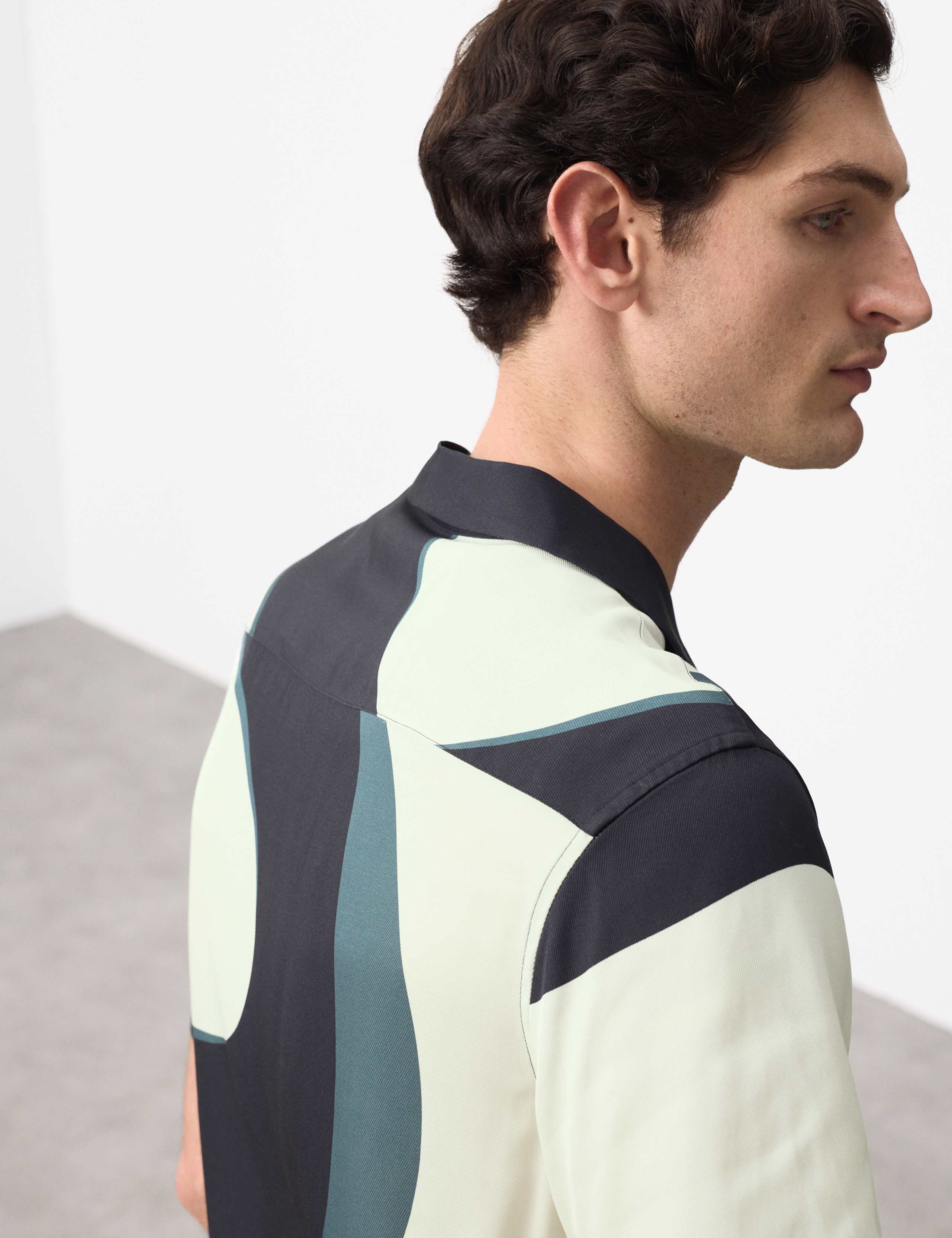 Abstract Border Print Short Sleeve Shirt 1 of 6