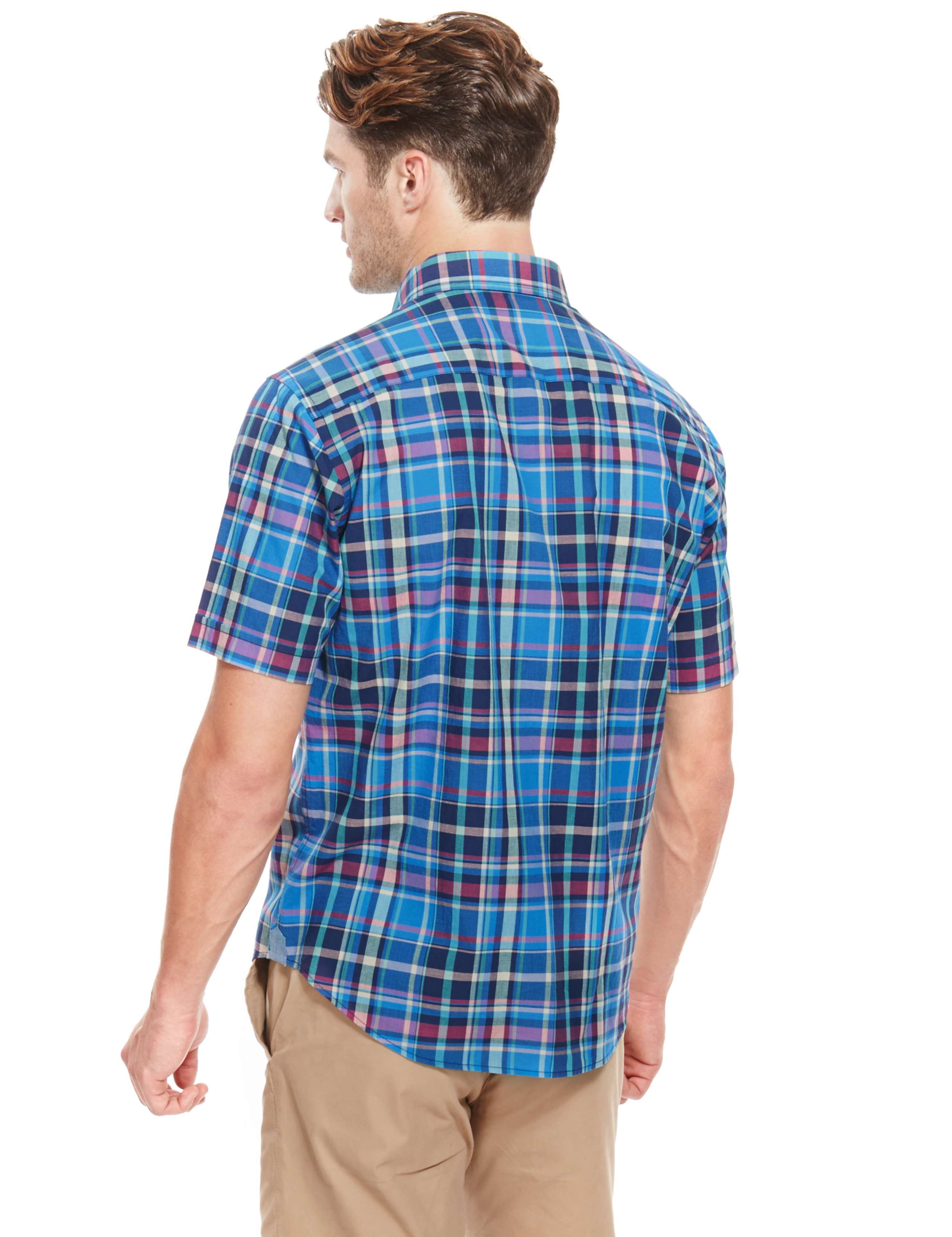 Pure Cotton Button-Down Collar Checked Shirt 3 of 4