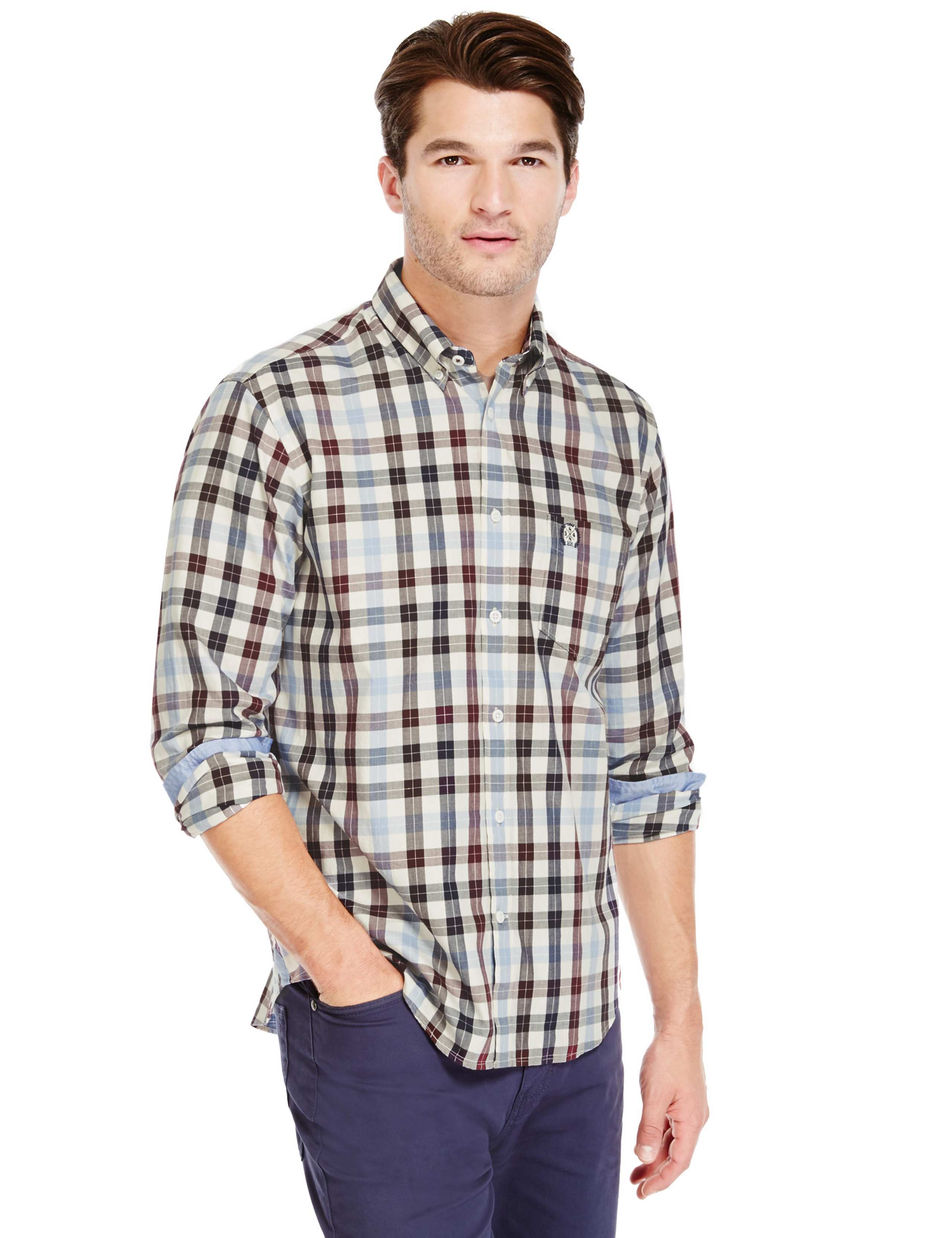 Premium Pure Cotton Checked Shirt 1 of 4