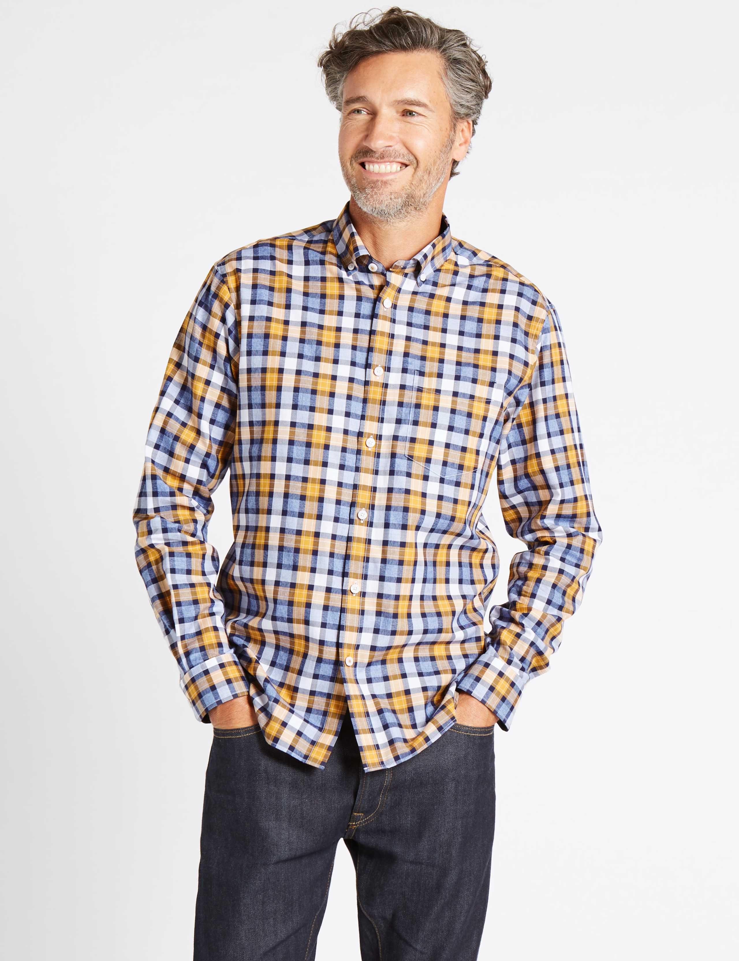 Luxury Pure Cotton Checked Shirt 1 of 5