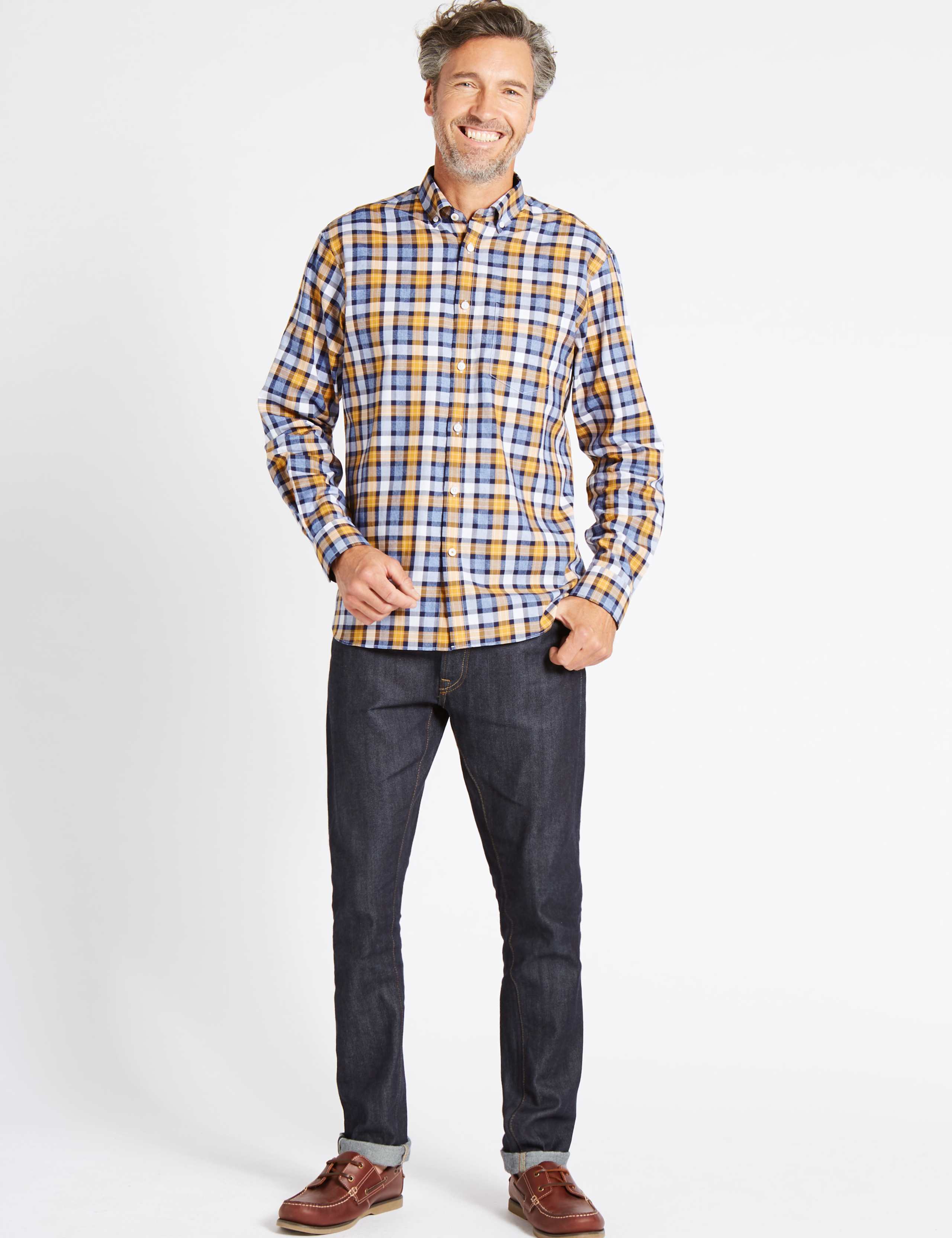 Luxury Pure Cotton Checked Shirt 3 of 5