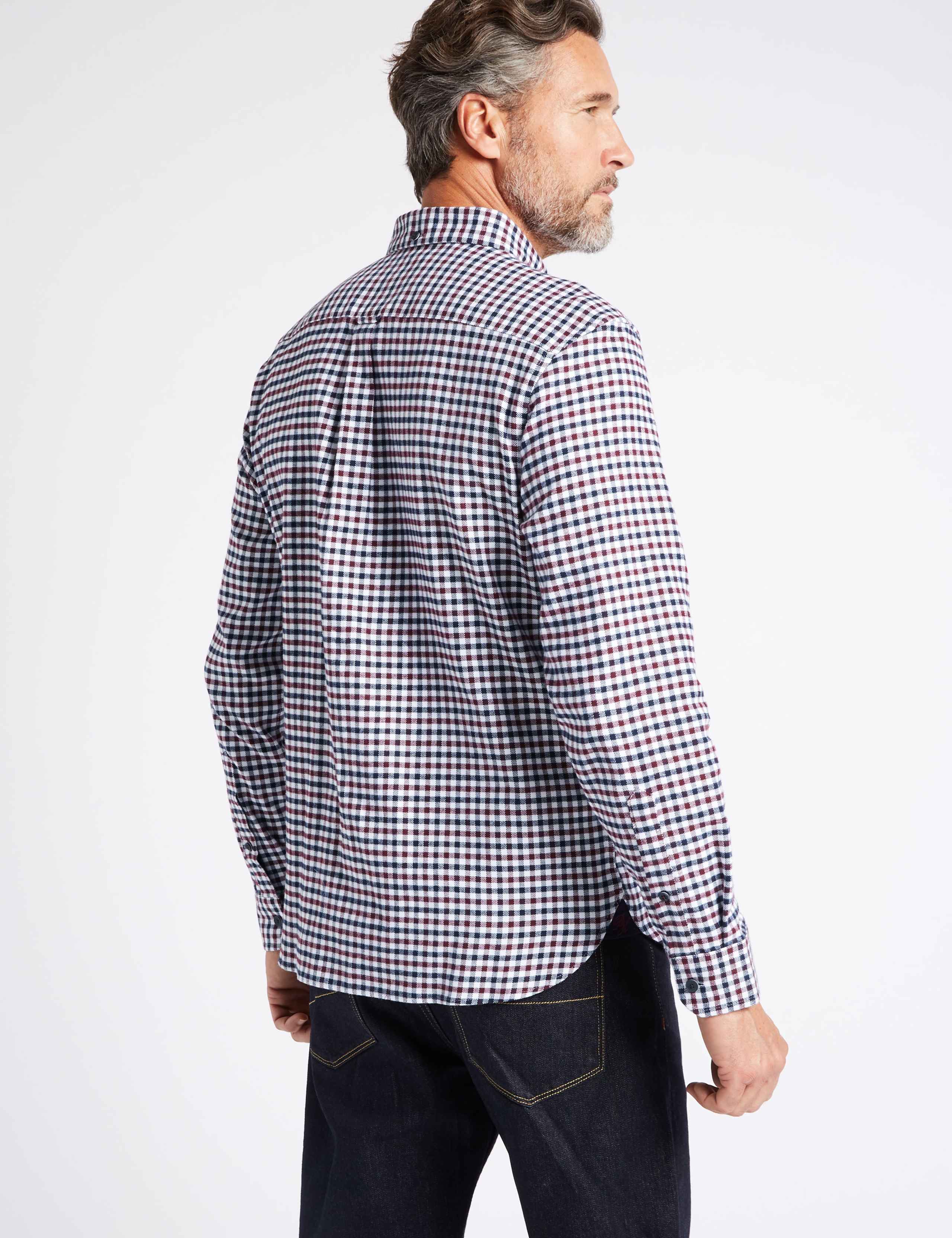 Luxury Brushed Cotton Checked Shirt 4 of 5