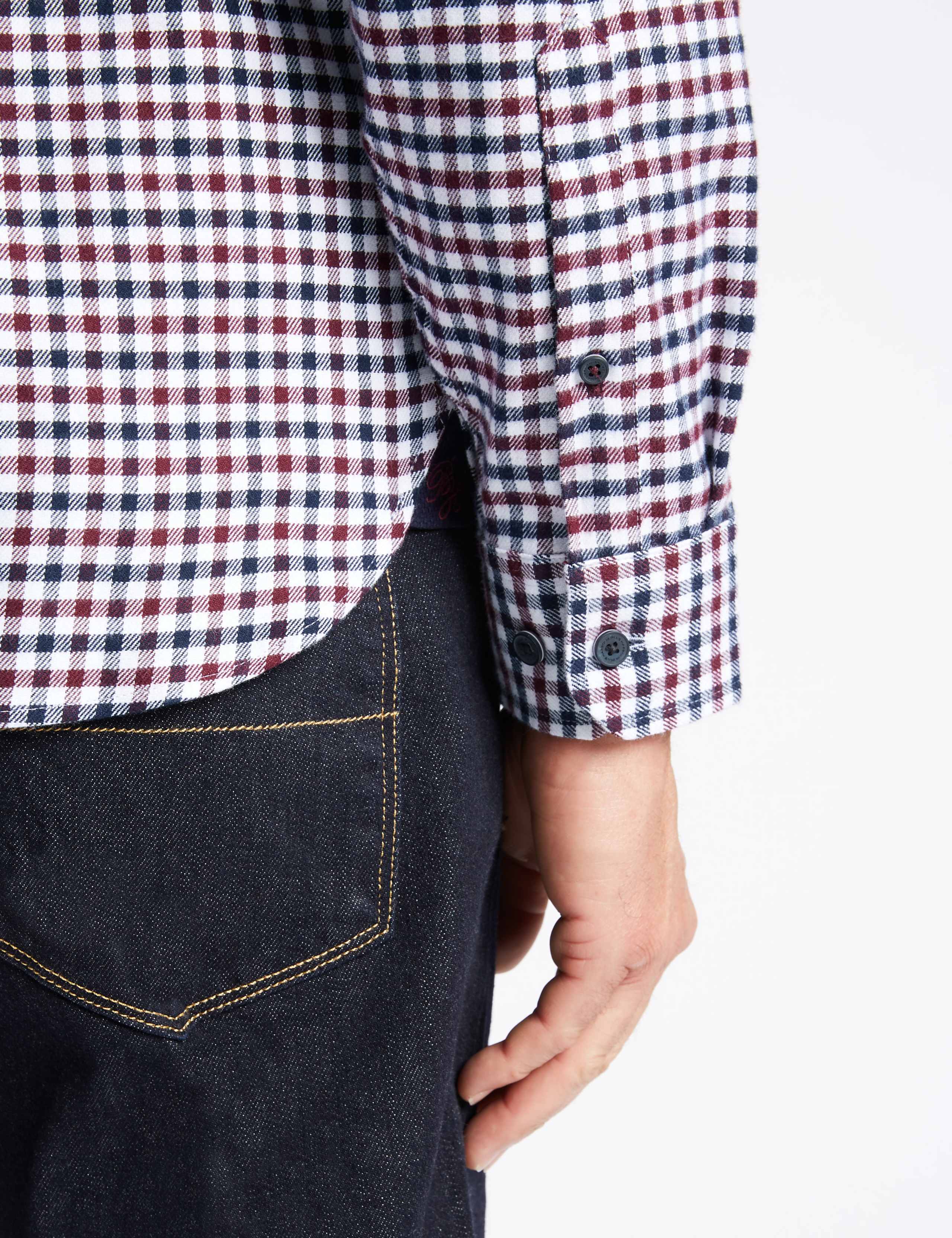 Luxury Brushed Cotton Checked Shirt 5 of 5