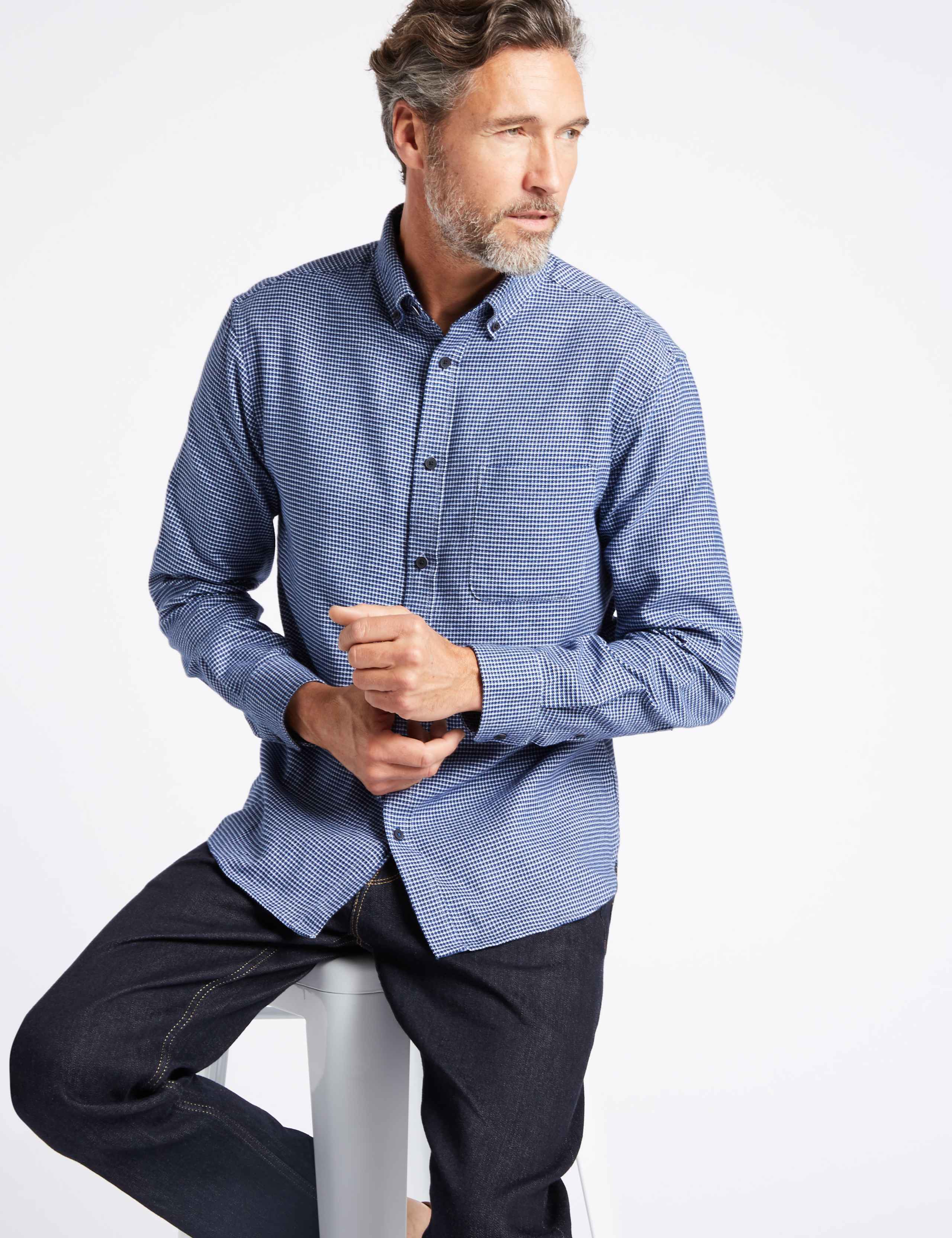 Luxury Brushed Cotton Checked Shirt 3 of 5