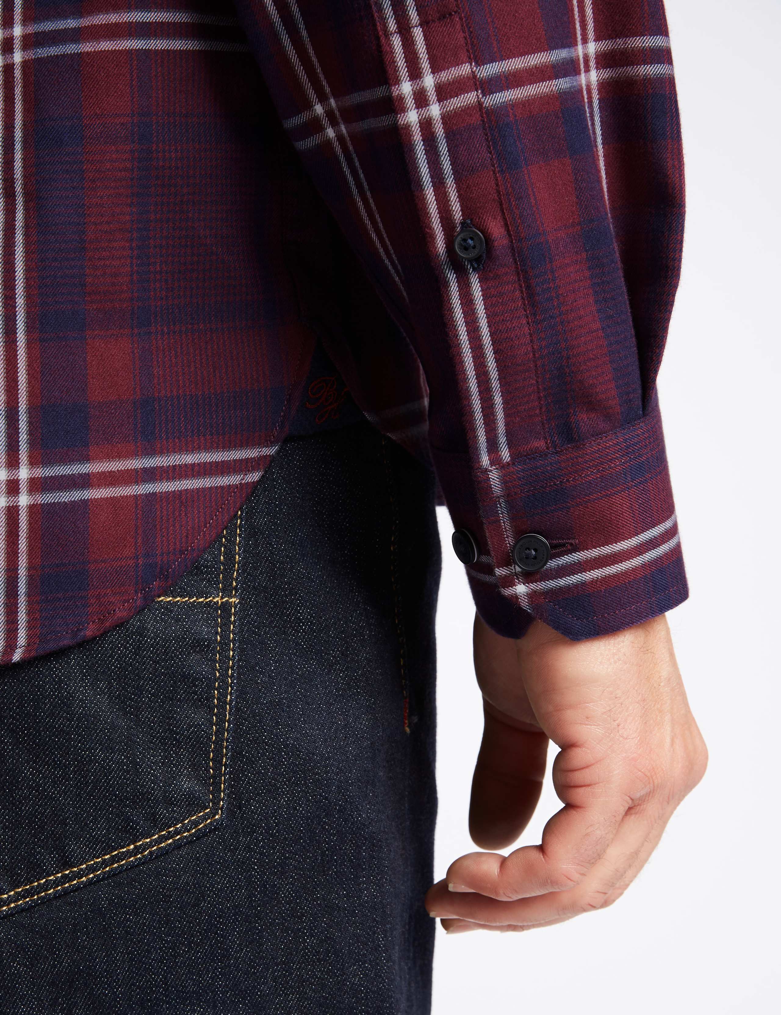 Luxury Brushed Cotton  Checked Shirt 5 of 5