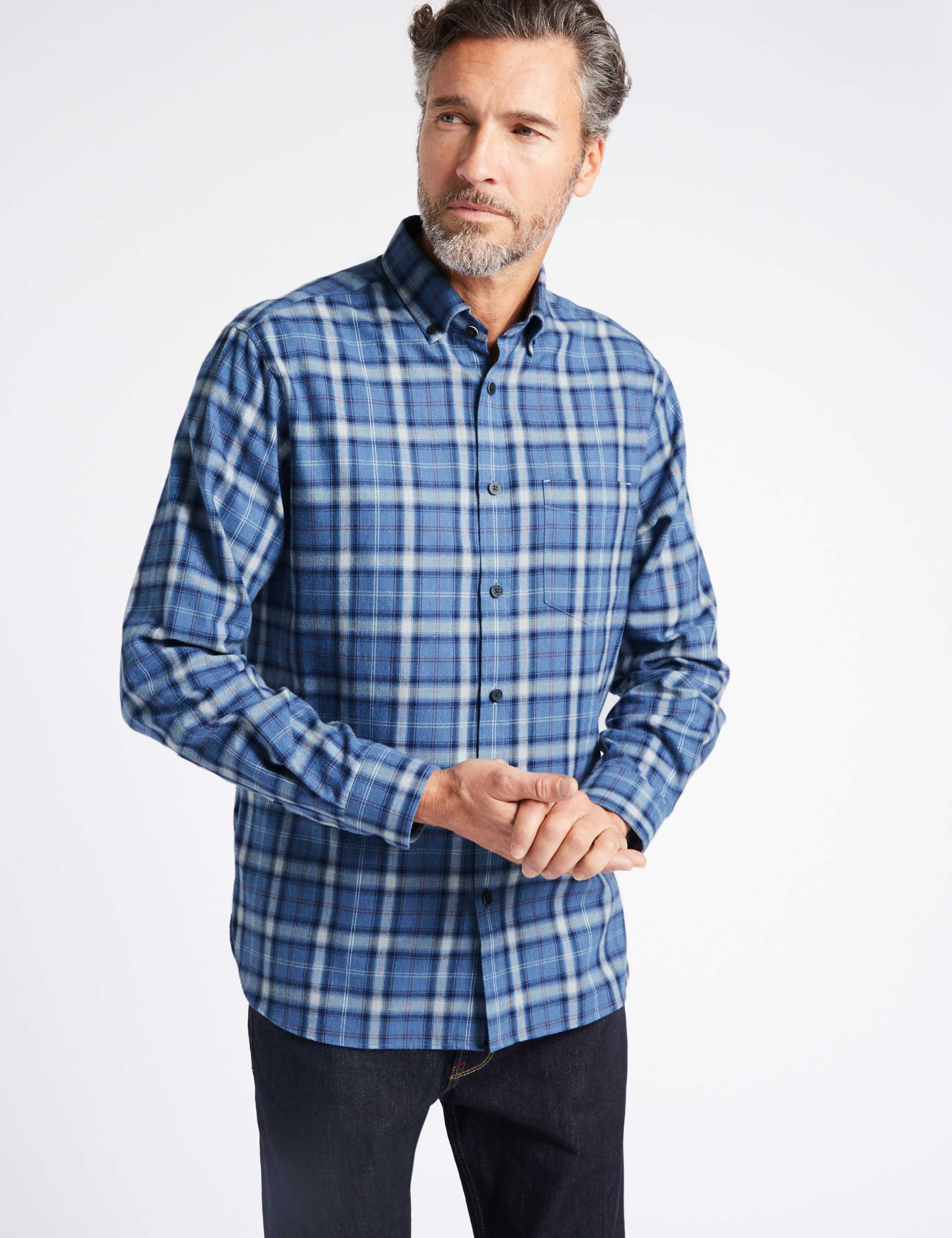Luxury Brushed Checked Shirt 1 of 5