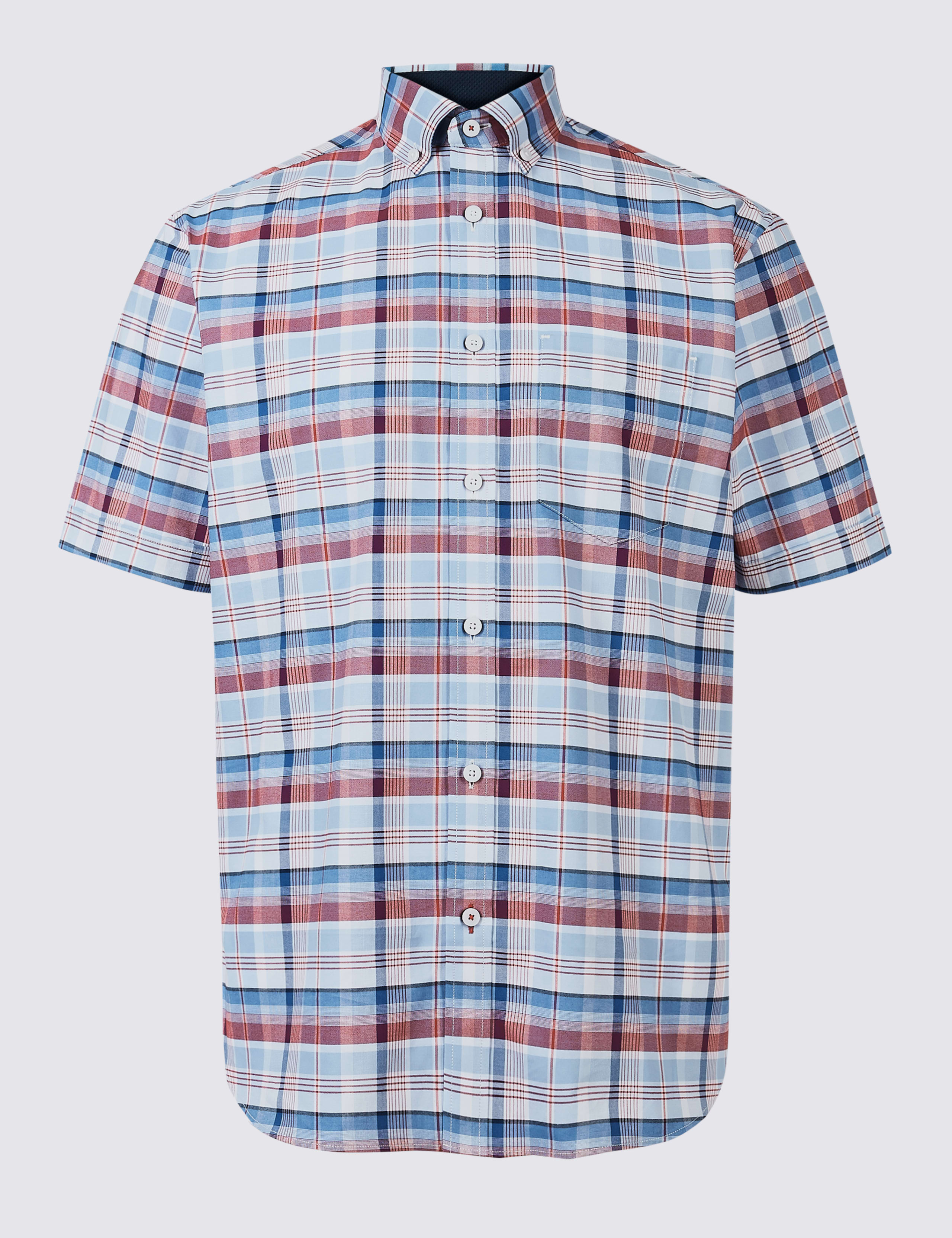Pure Cotton Checked Shirt with Pocket 2 of 5
