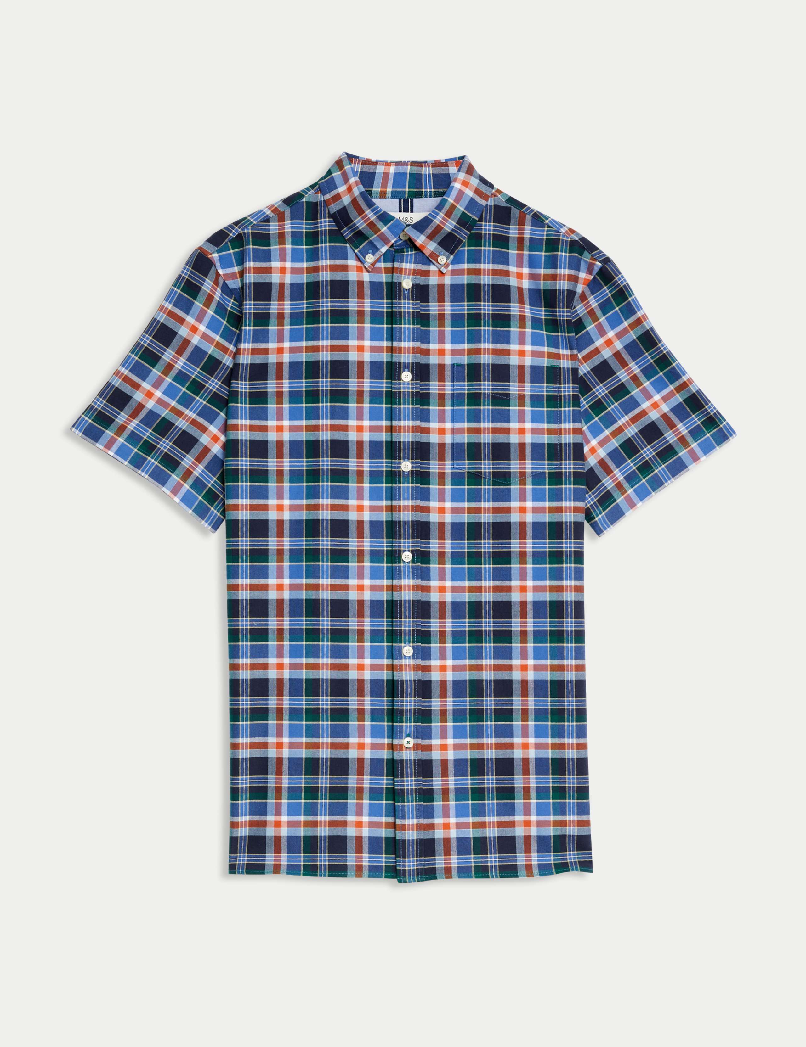 Easy Iron Pure Cotton Check Oxford Shirt 2 of 5
