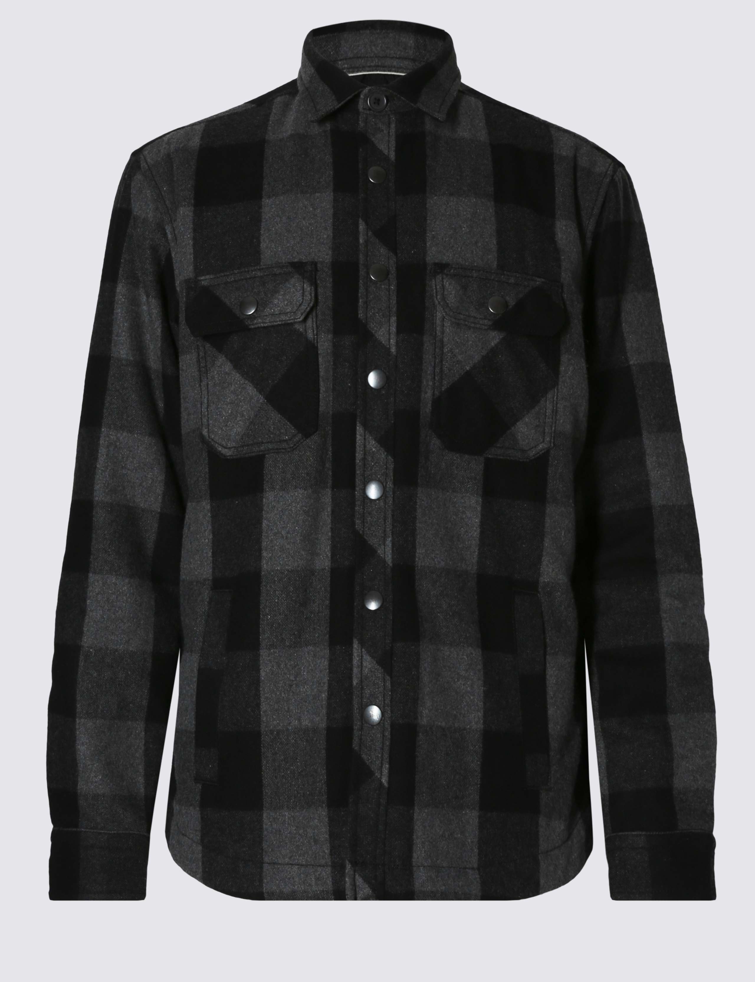 Checked Quilted Shirt with Wool 1 of 5