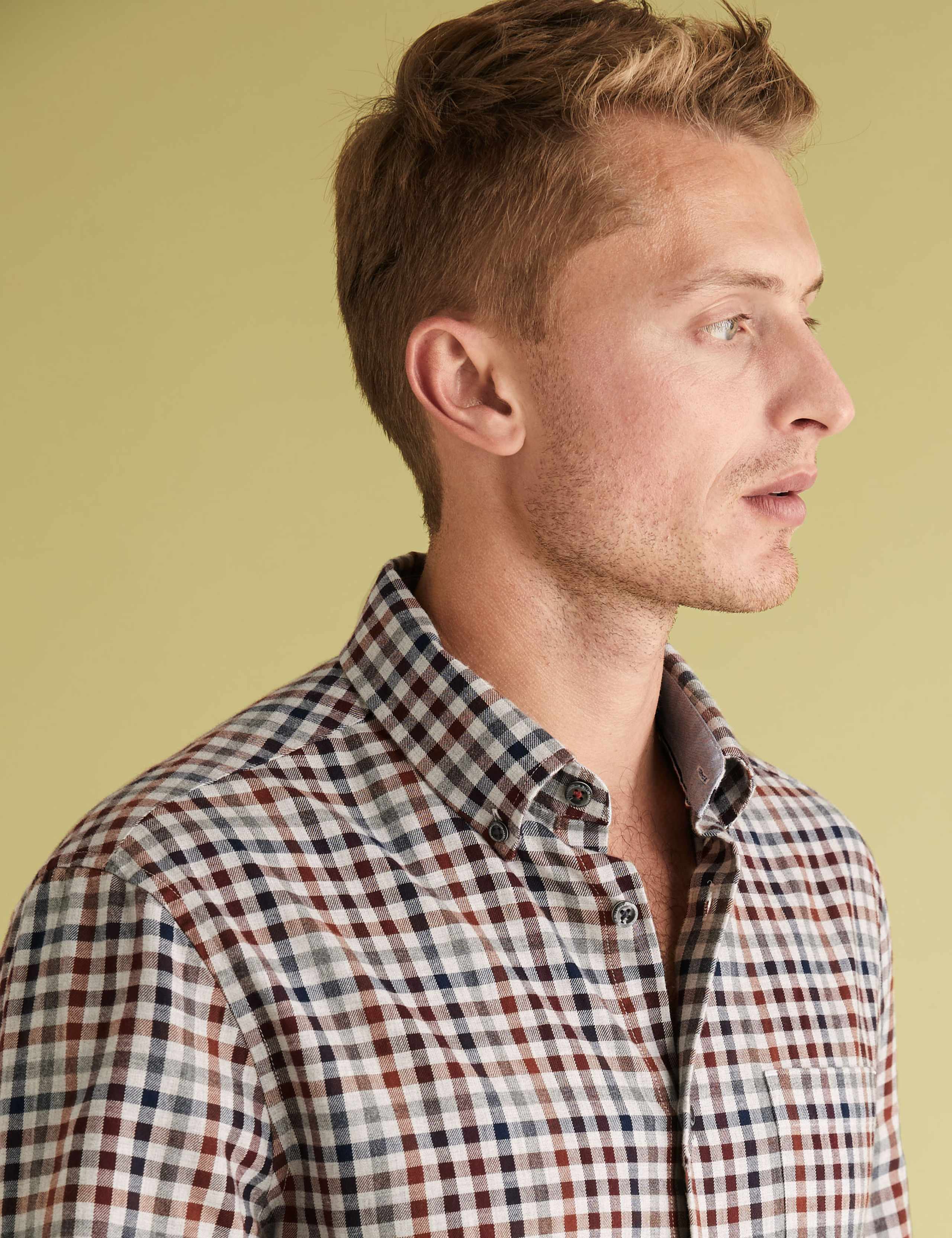 Brushed Cotton Gingham Check Shirt 1 of 5