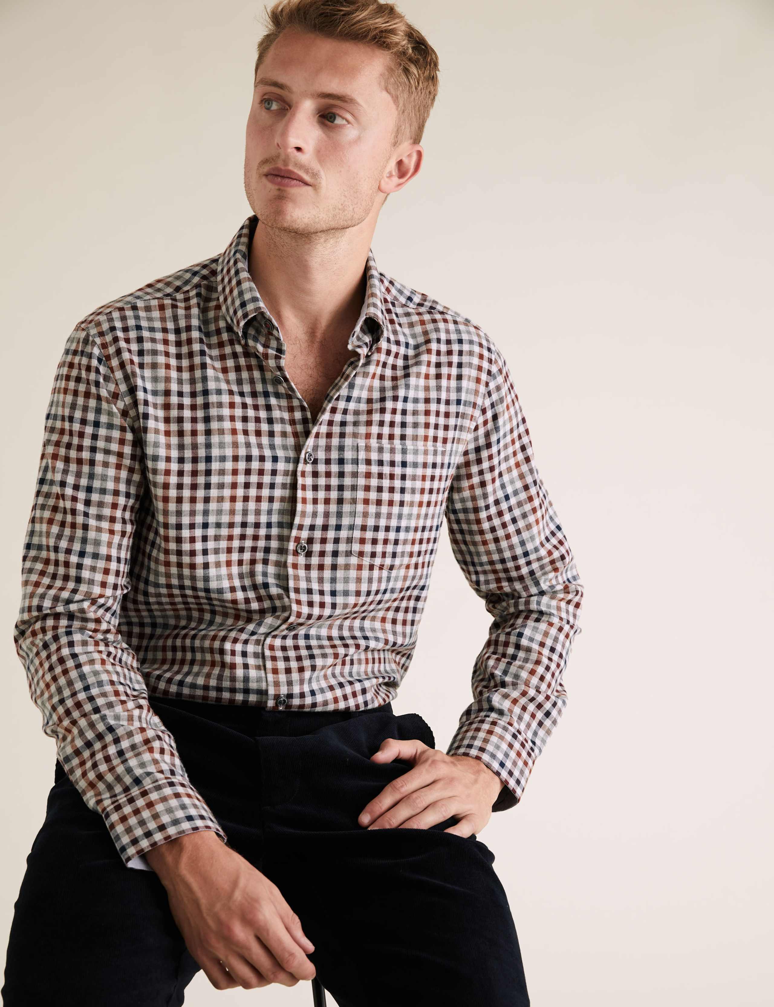 Brushed Cotton Gingham Check Shirt 4 of 5