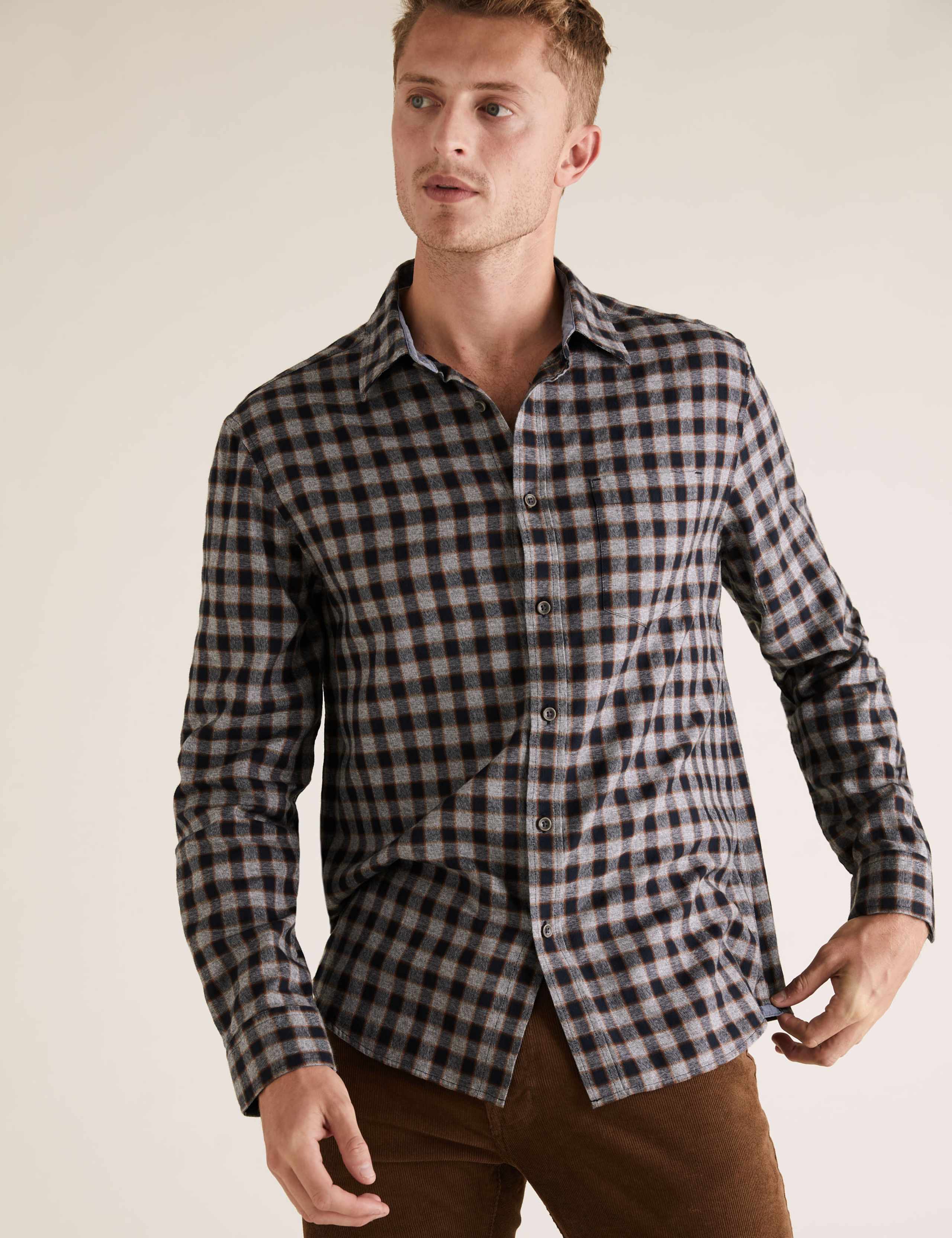 Brushed Cotton Checked Shirt 1 of 4
