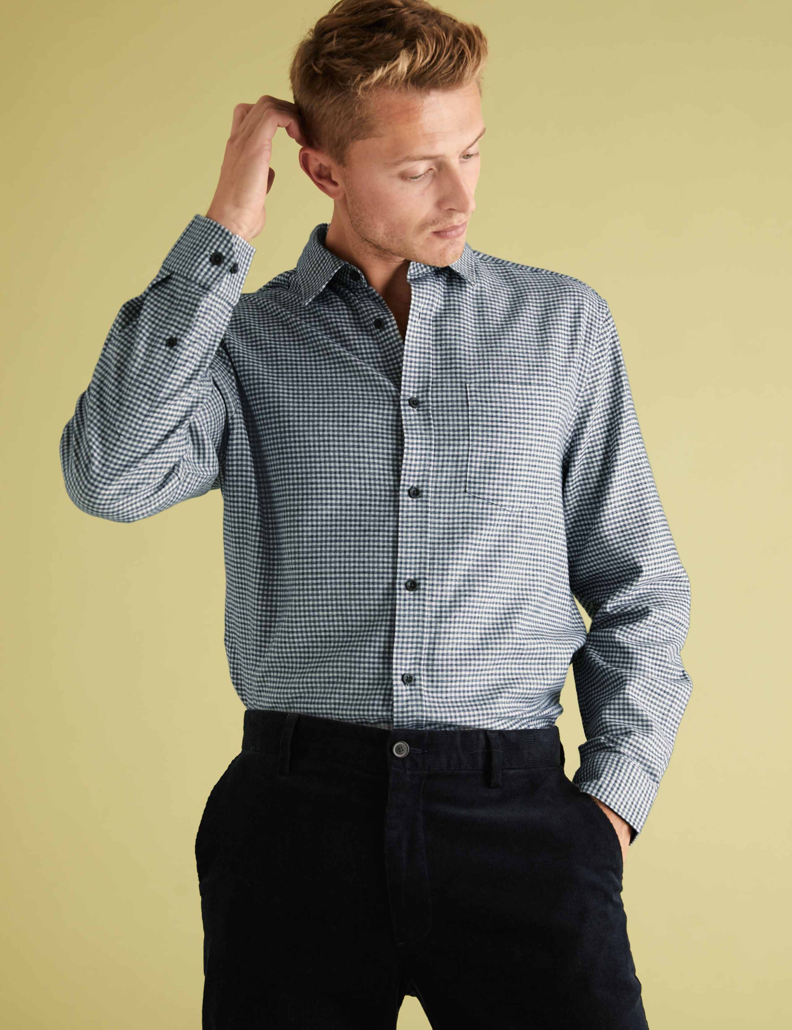 Brushed Cotton Gingham Checked Shirt 1 of 5