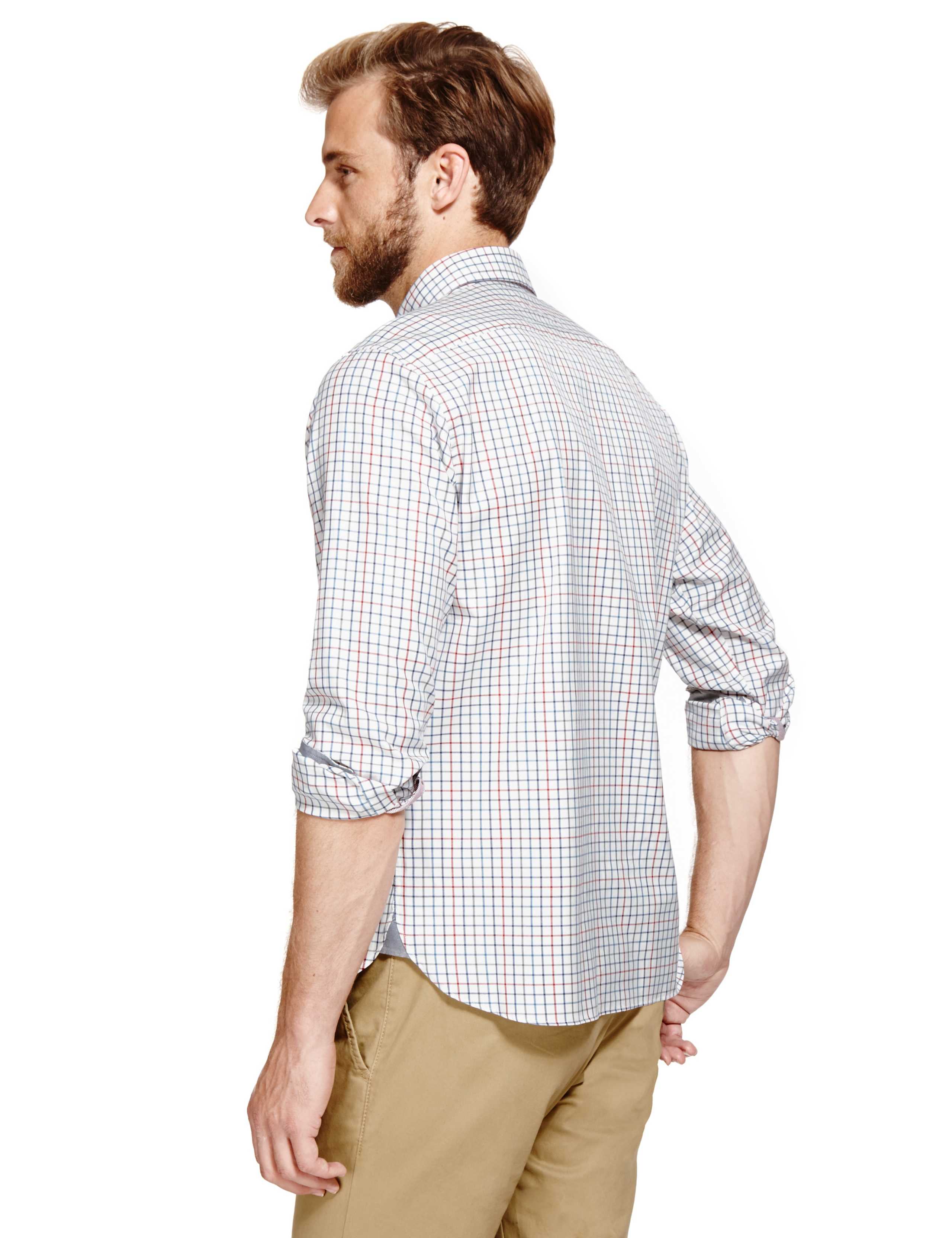 Luxury Pure Cotton Checked Shirt 3 of 6