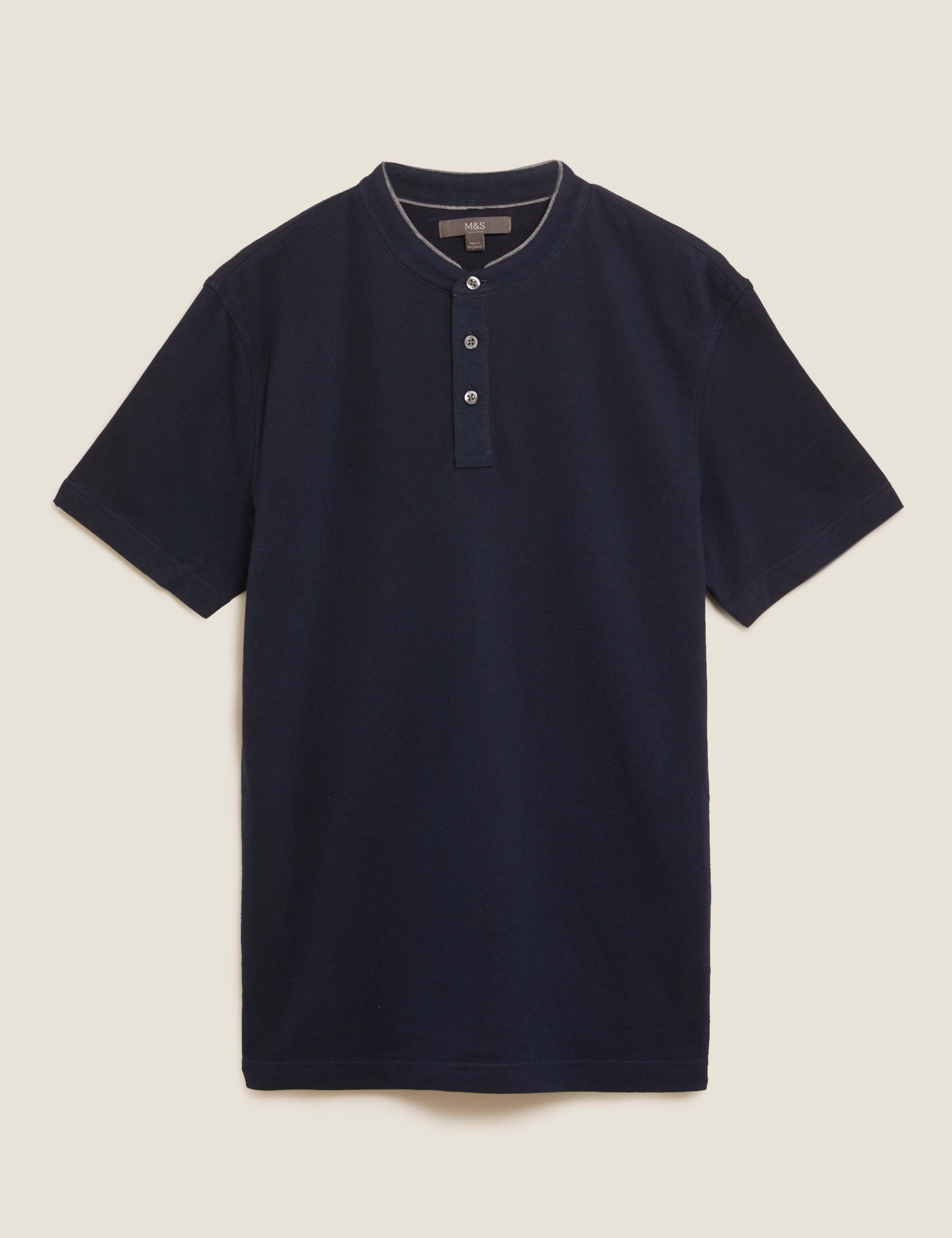 Pure Cotton Grandad Collar Polo Shirt 2 of 4