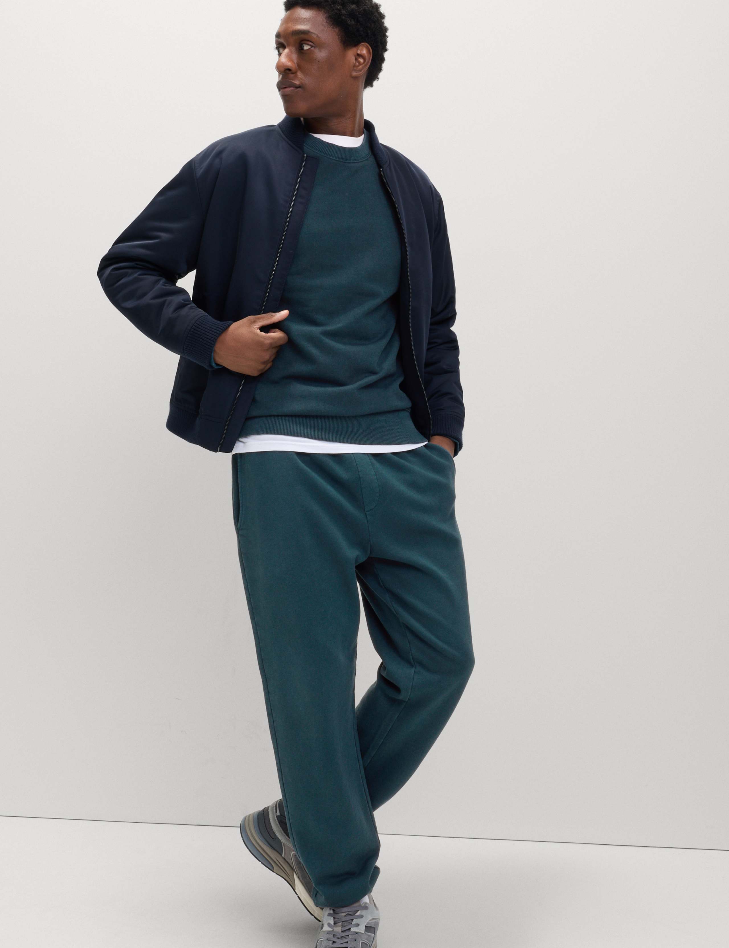 Garment Dyed Pure Cotton Joggers 4 of 5