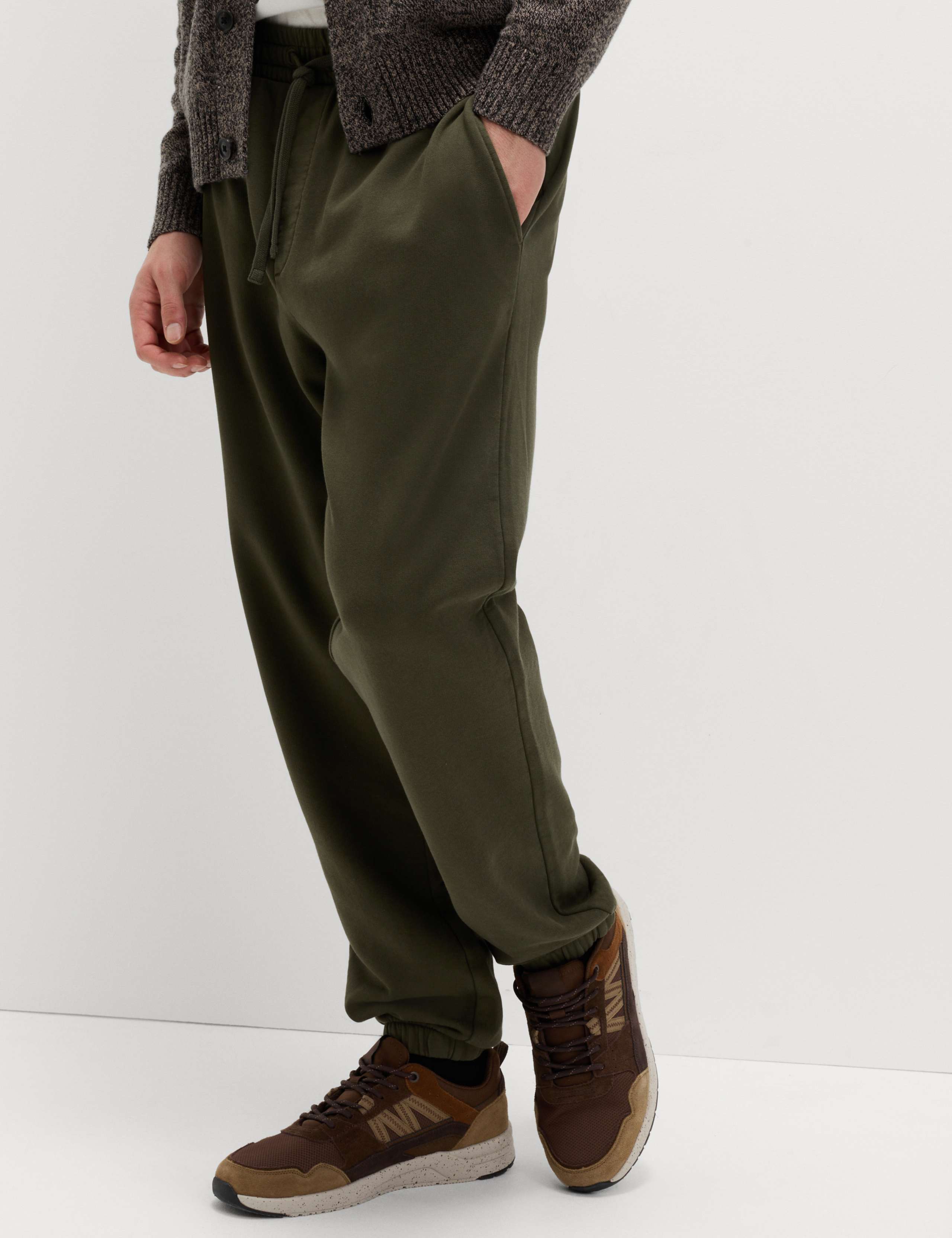 Garment Dyed Pure Cotton Joggers 4 of 5