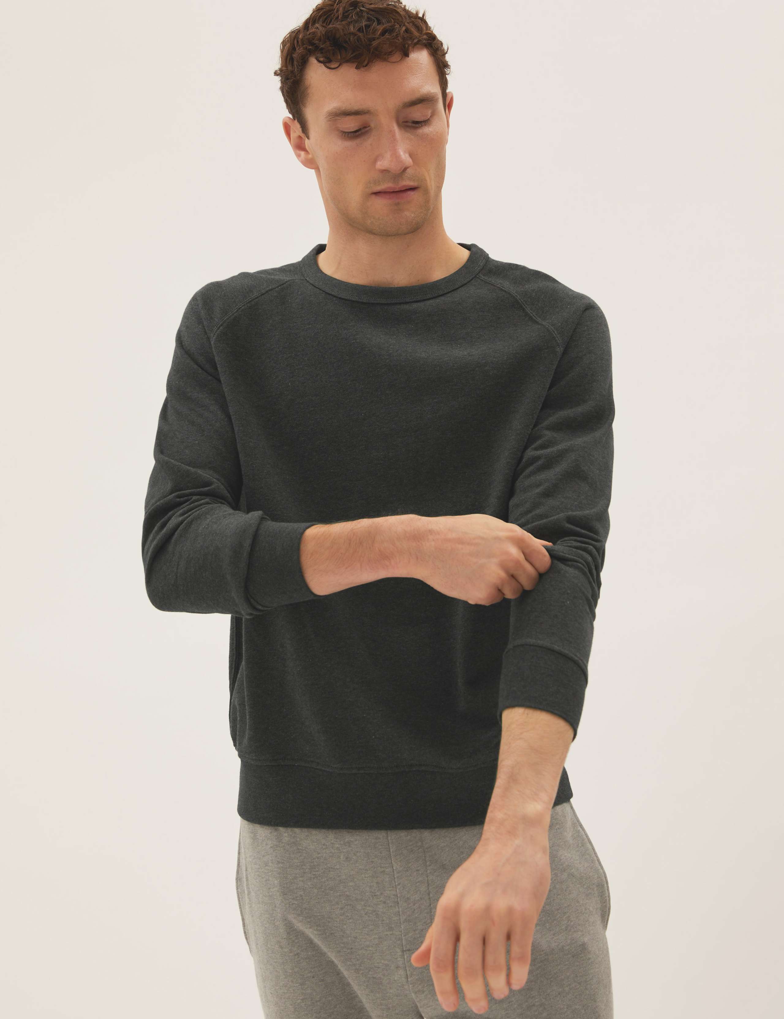 Pure Cotton Raglan Crew Neck Sweatshirt 1 of 5
