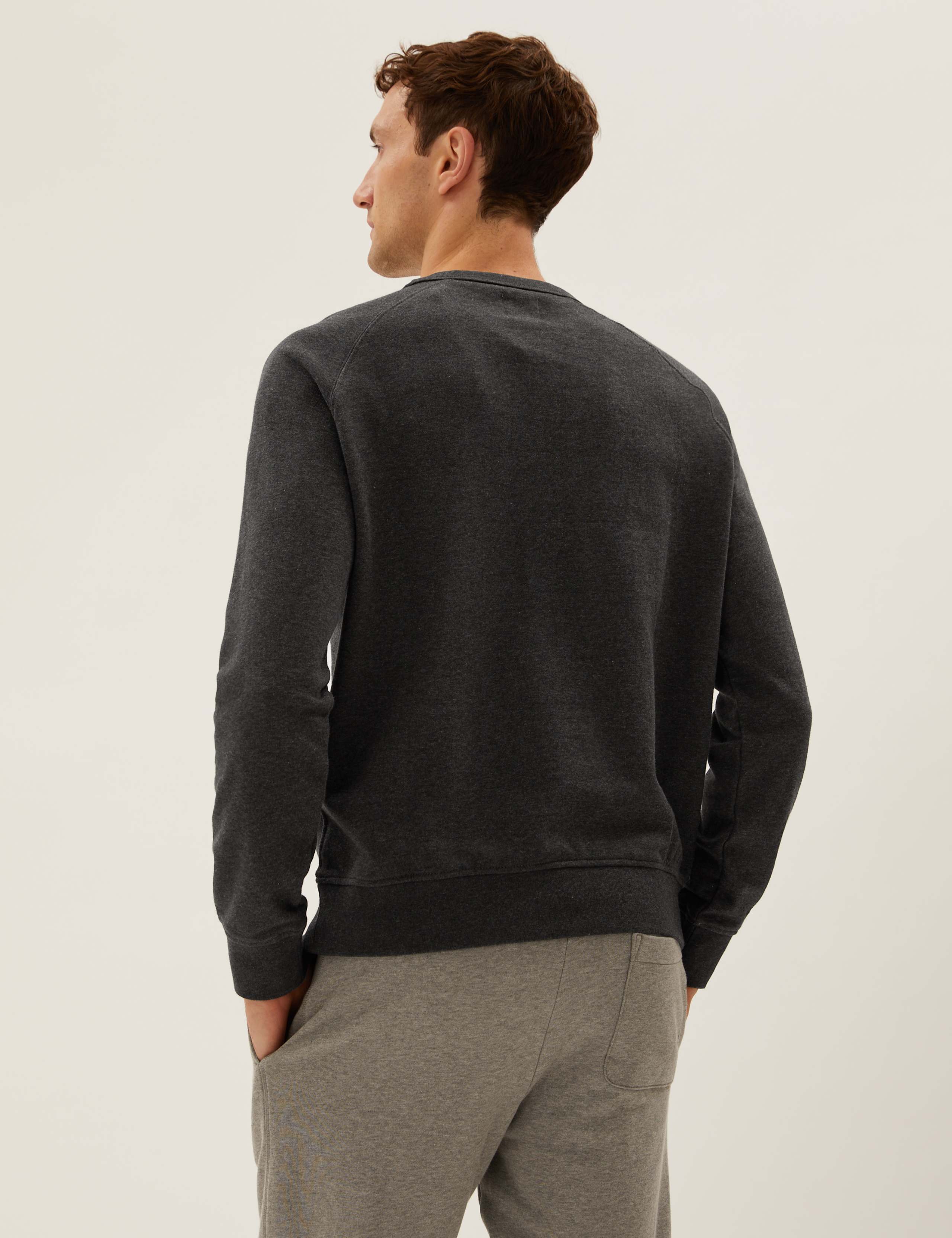 Pure Cotton Raglan Crew Neck Sweatshirt 4 of 5