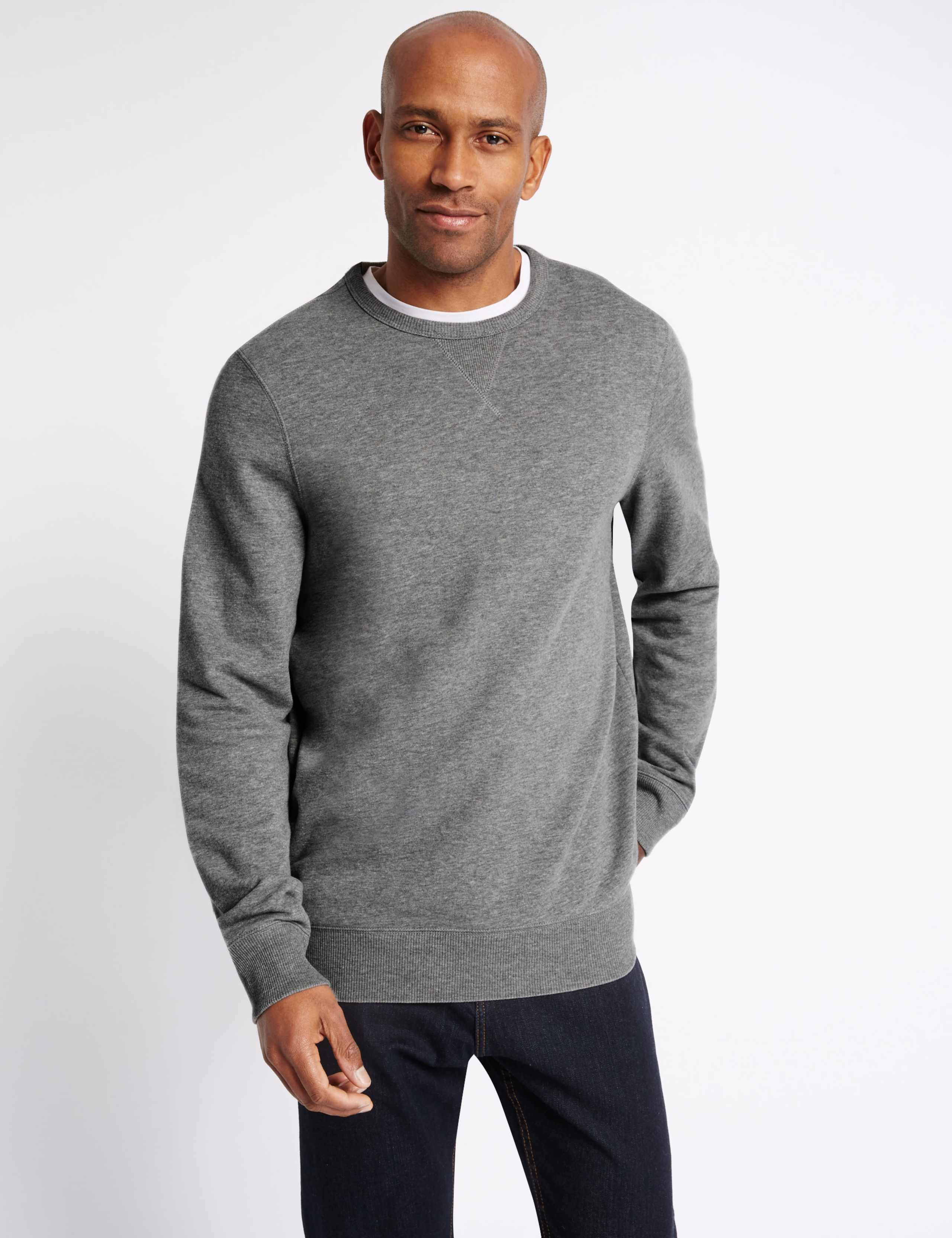 Big & Tall Pure Cotton Crew Neck Sweatshirt 1 of 3