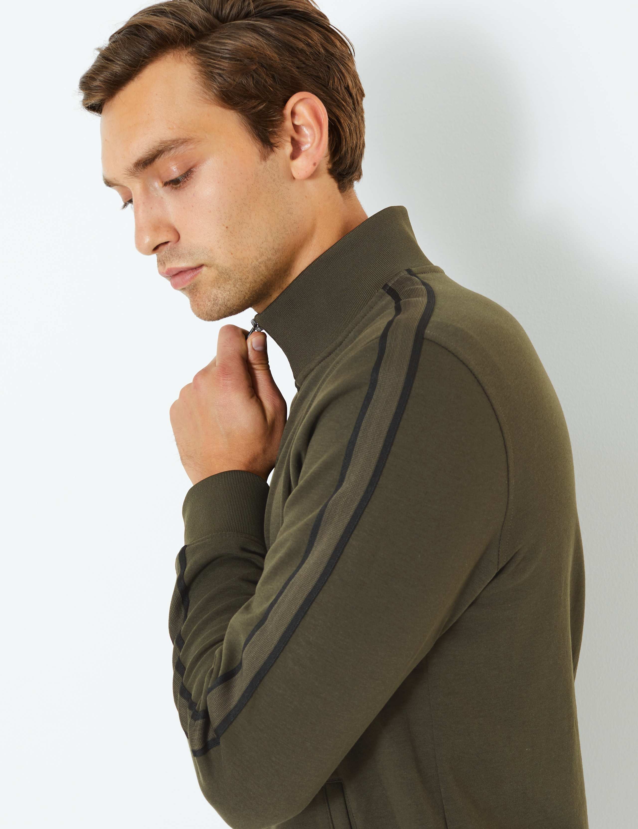 Cotton Rich Funnel Neck Zip Through Top 3 of 5