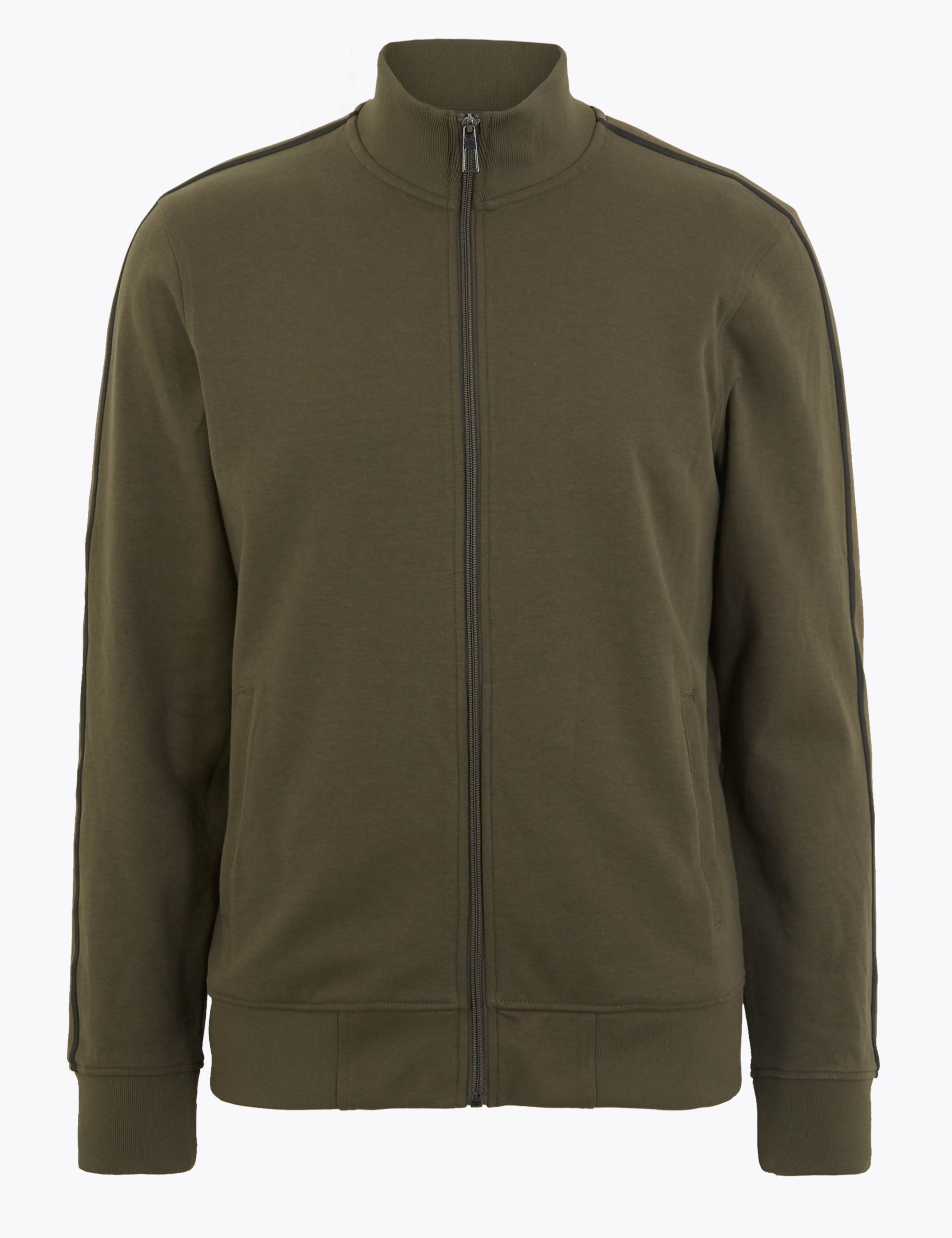 Cotton Rich Funnel Neck Zip Through Top 2 of 5