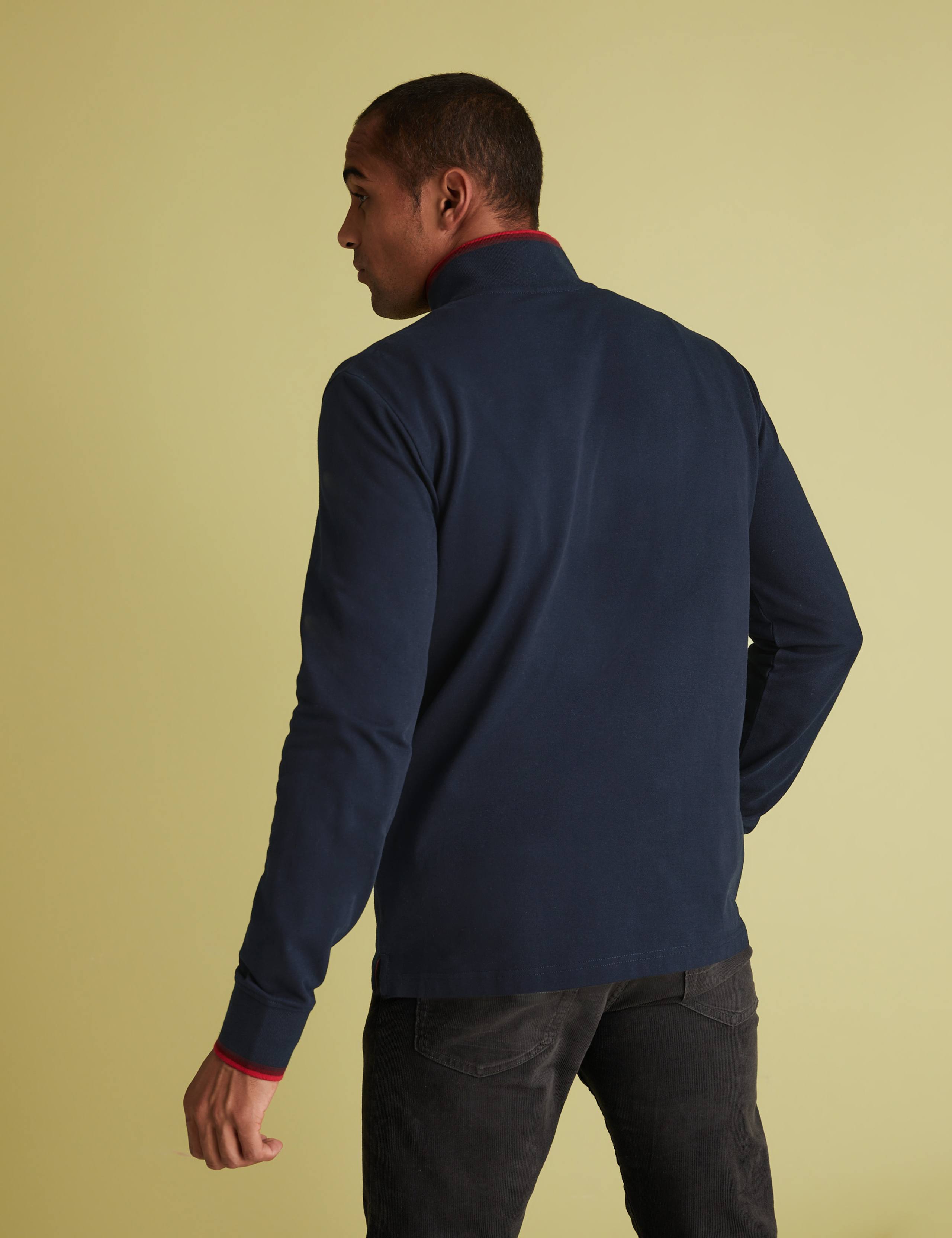 Cotton Tipped Collar Half Zip Sweatshirt 4 of 4