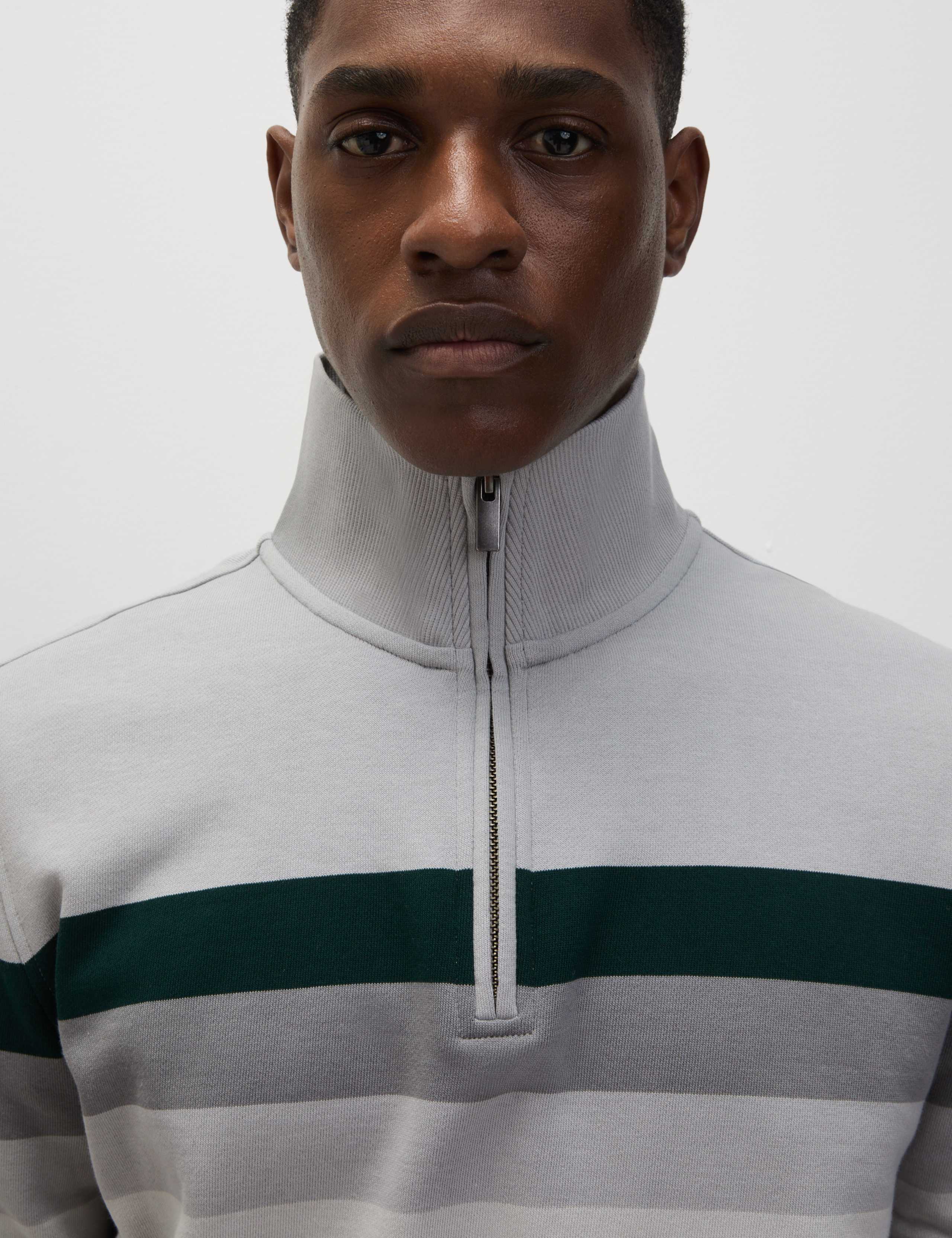 Pure Cotton Half Zip Sweatshirt 3 of 7