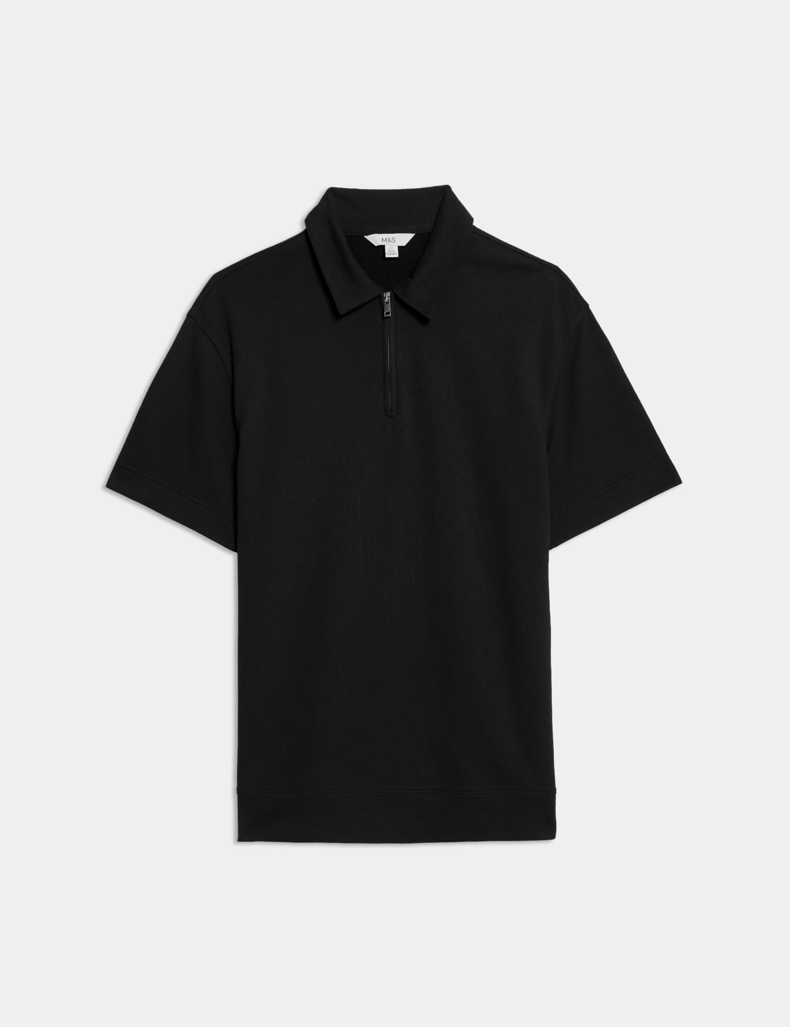 Oversized Fit Cotton Rich Textured Polo Shirt 2 of 6