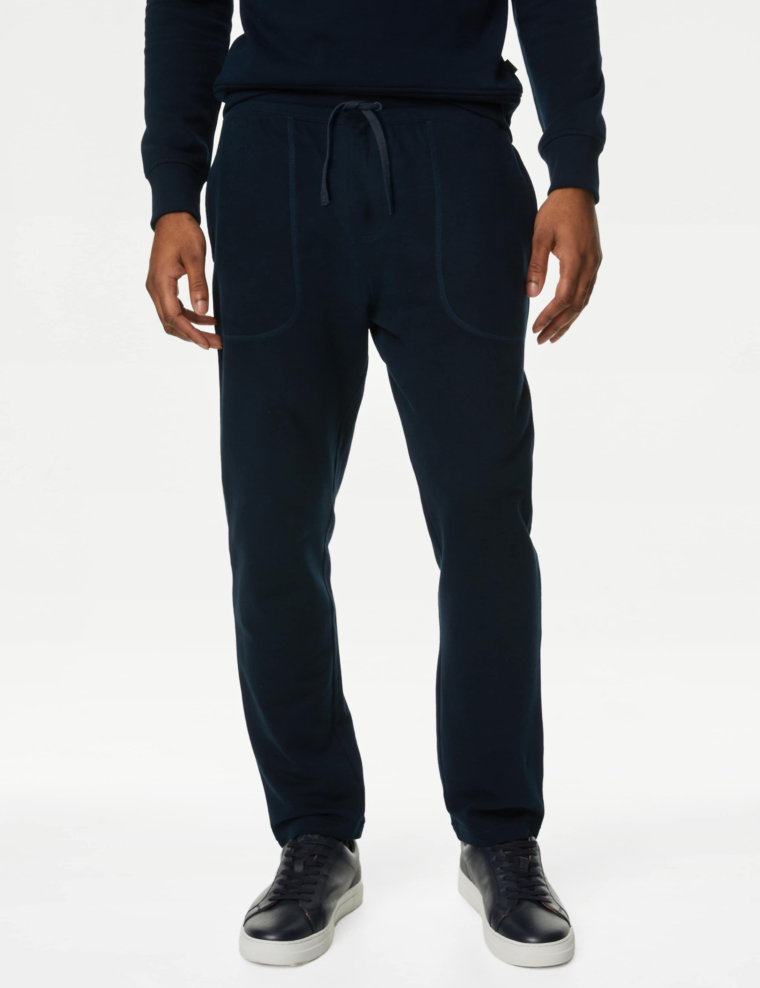 Drawstring Pure Cotton Straight Leg Joggers 1 of 5