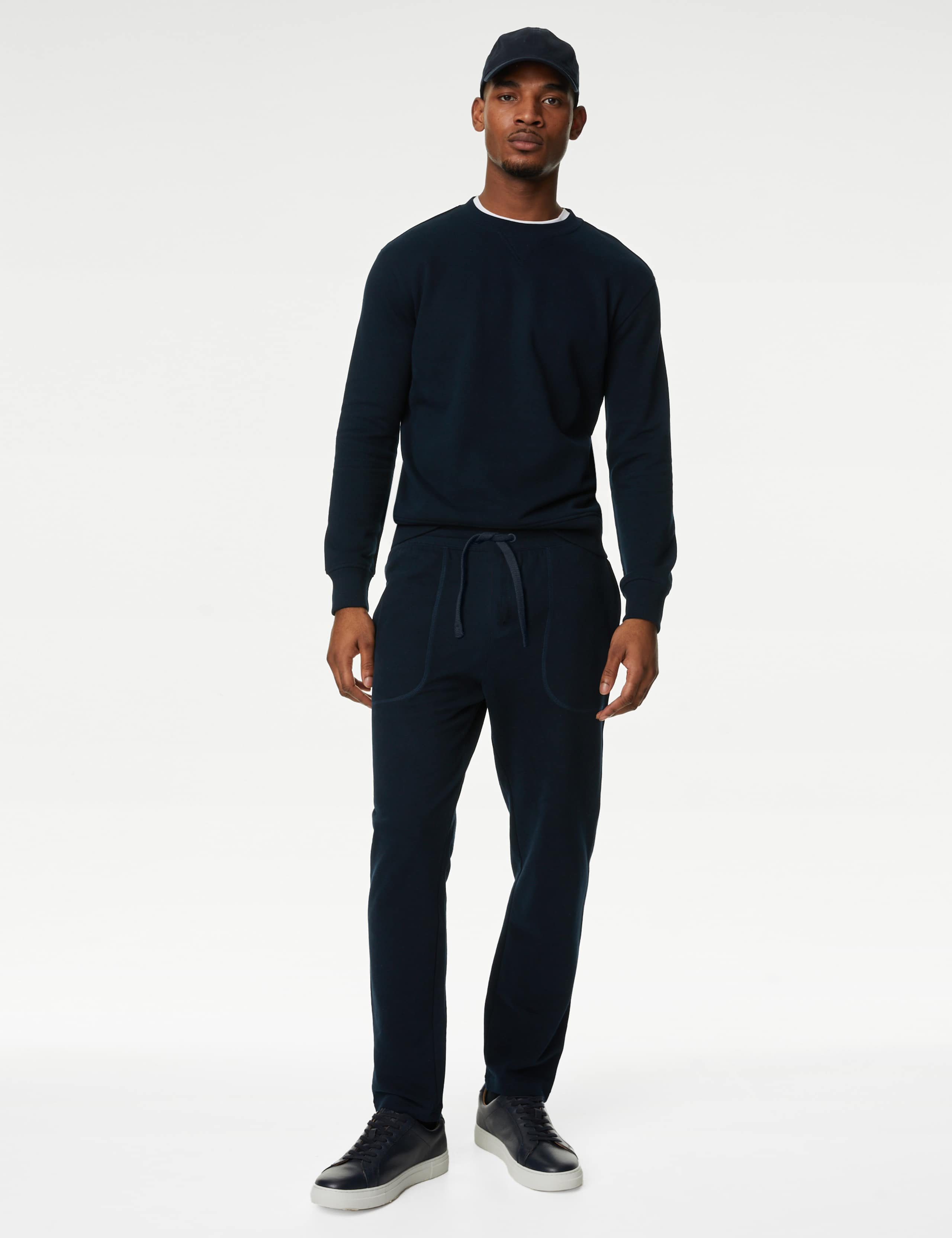 Drawstring Pure Cotton Straight Leg Joggers 3 of 5