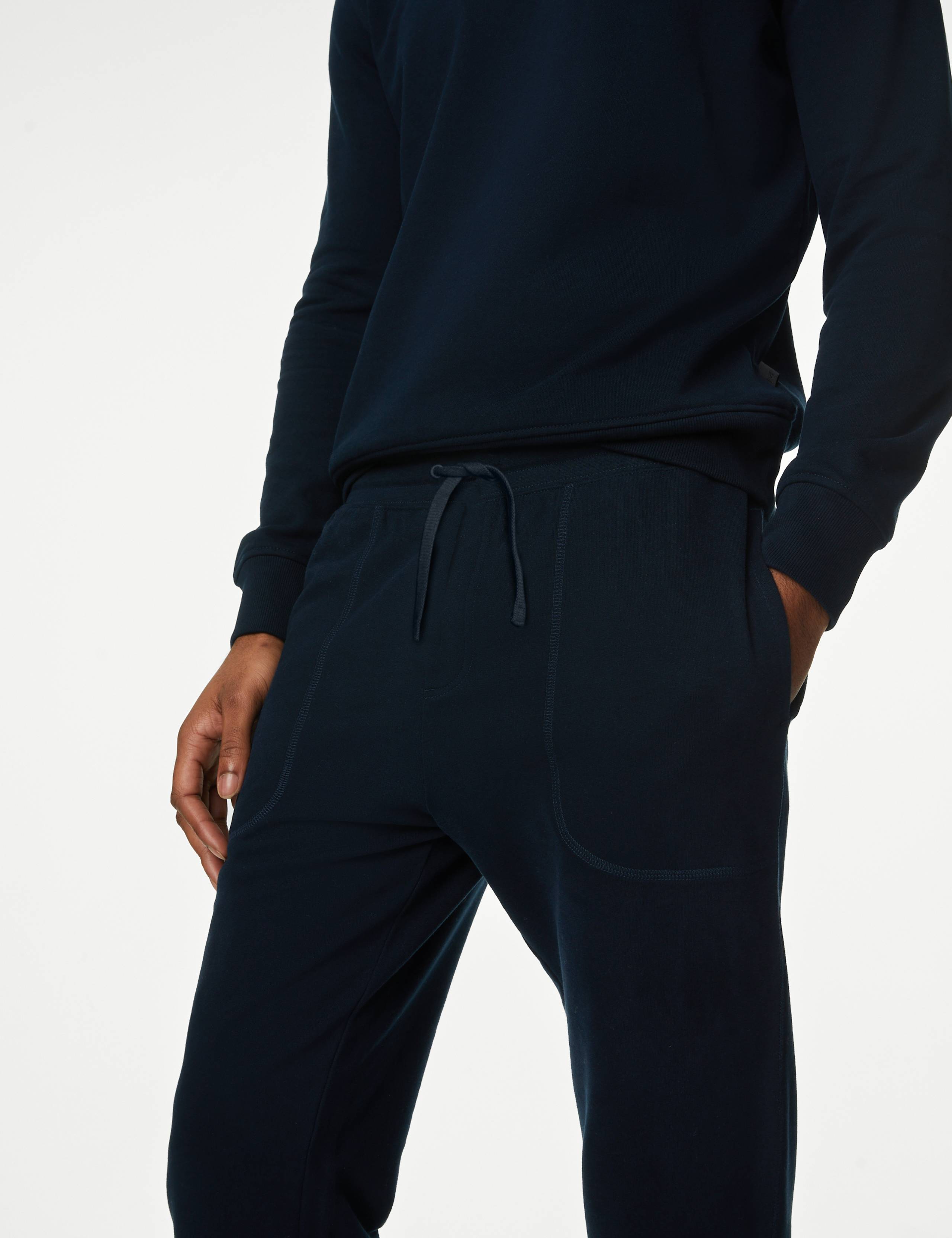 Drawstring Pure Cotton Straight Leg Joggers 4 of 5