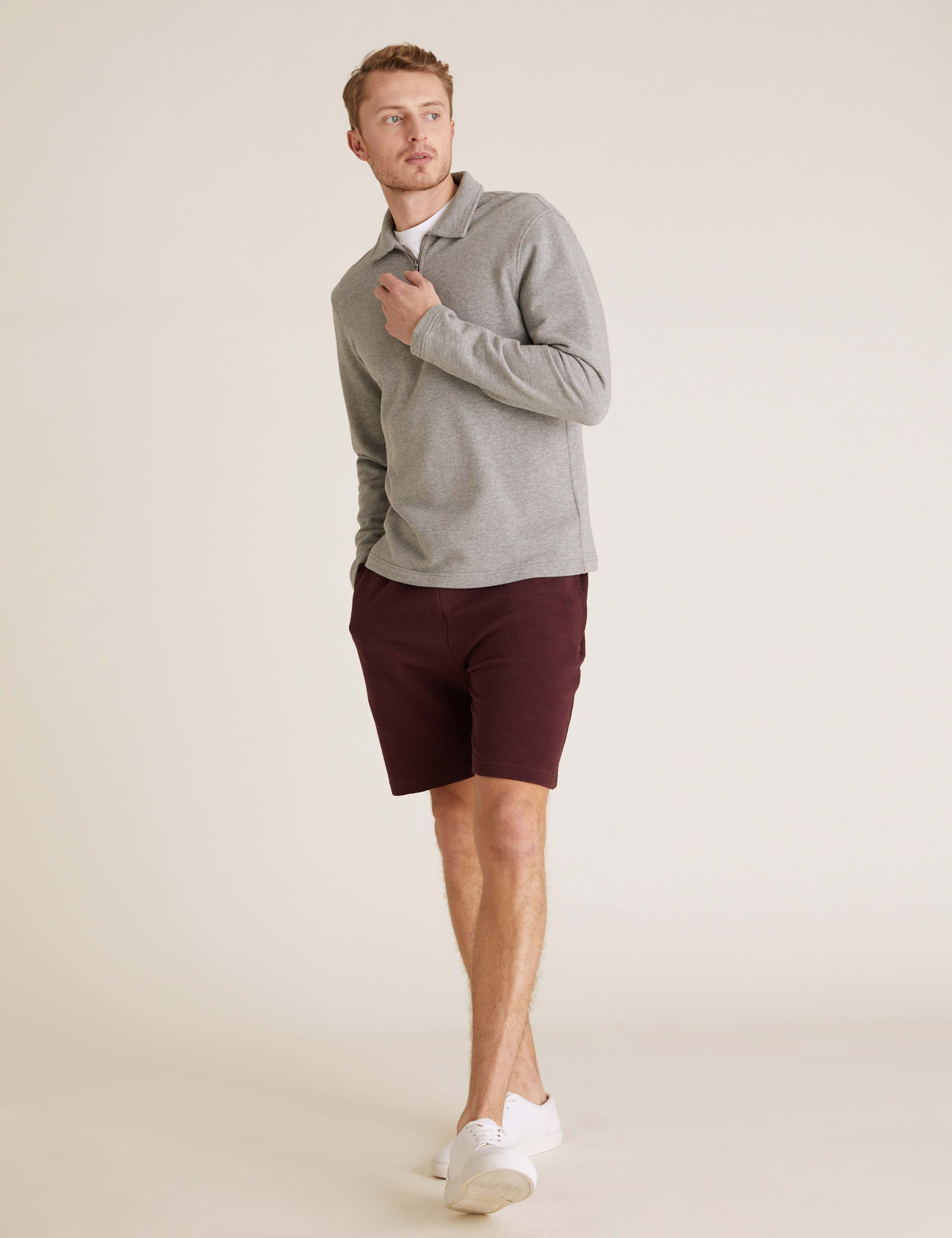 Pure Cotton Textured Zip Pocket Shorts 1 of 5