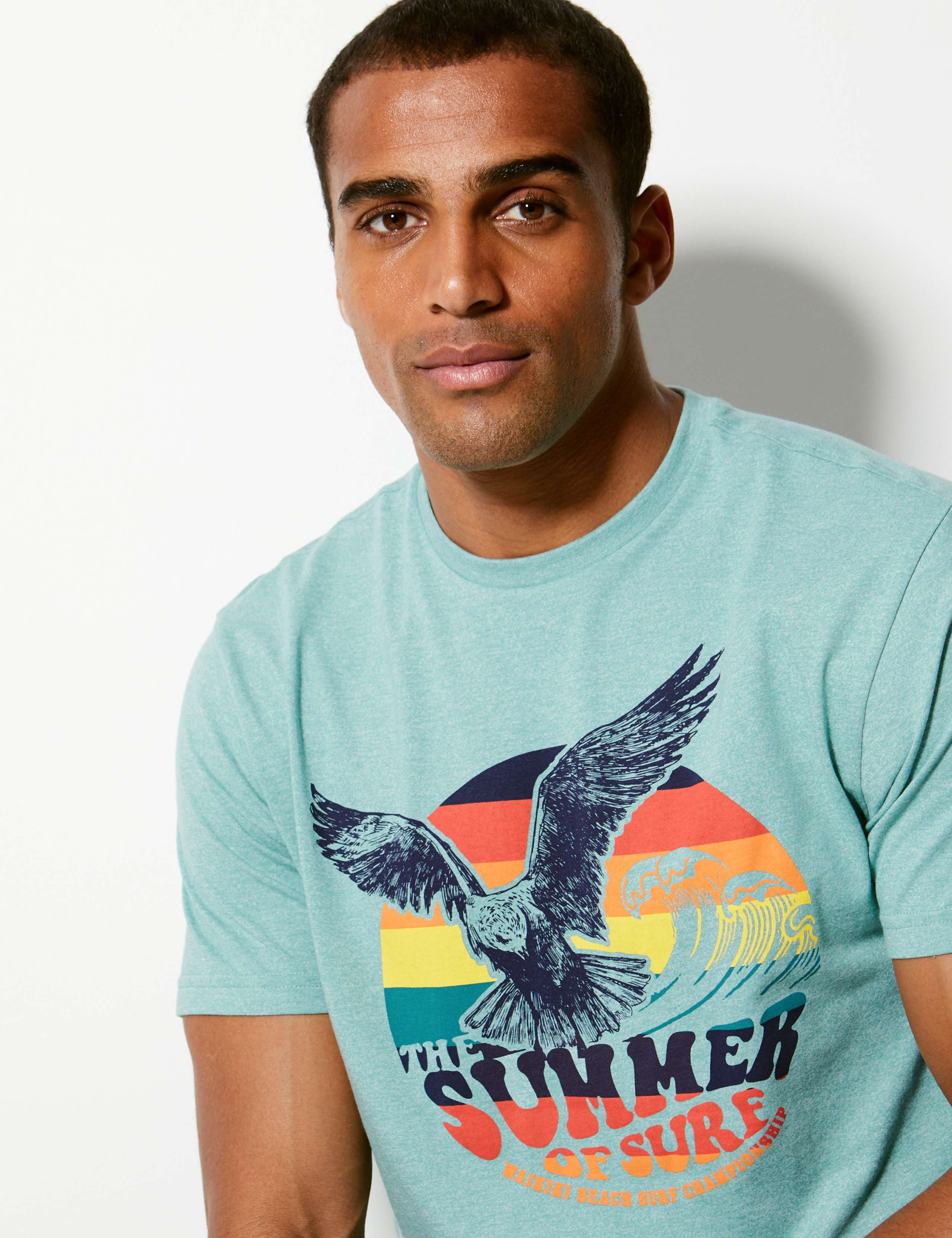 Cotton Blend Eagle Print T-Shirt 1 of 4