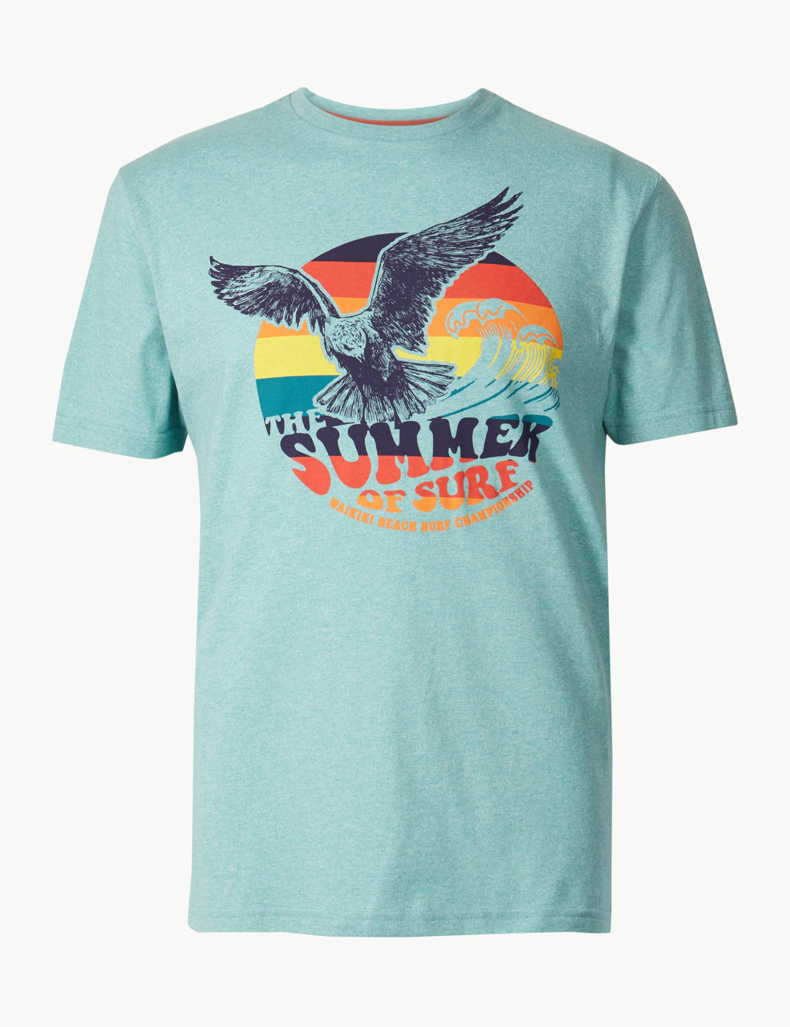 Cotton Blend Eagle Print T-Shirt 2 of 4