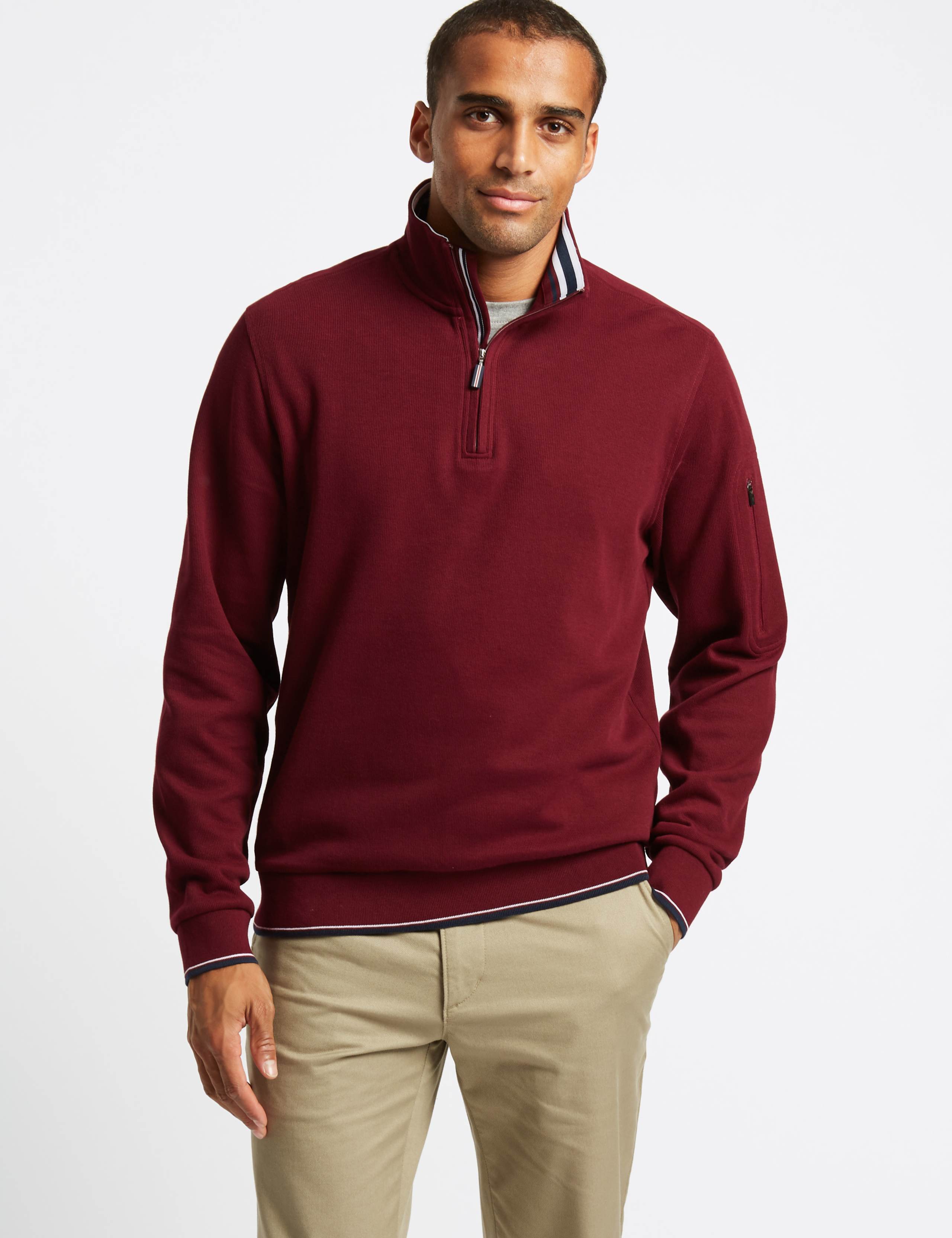 Pure Cotton Half Zip Top 1 of 5