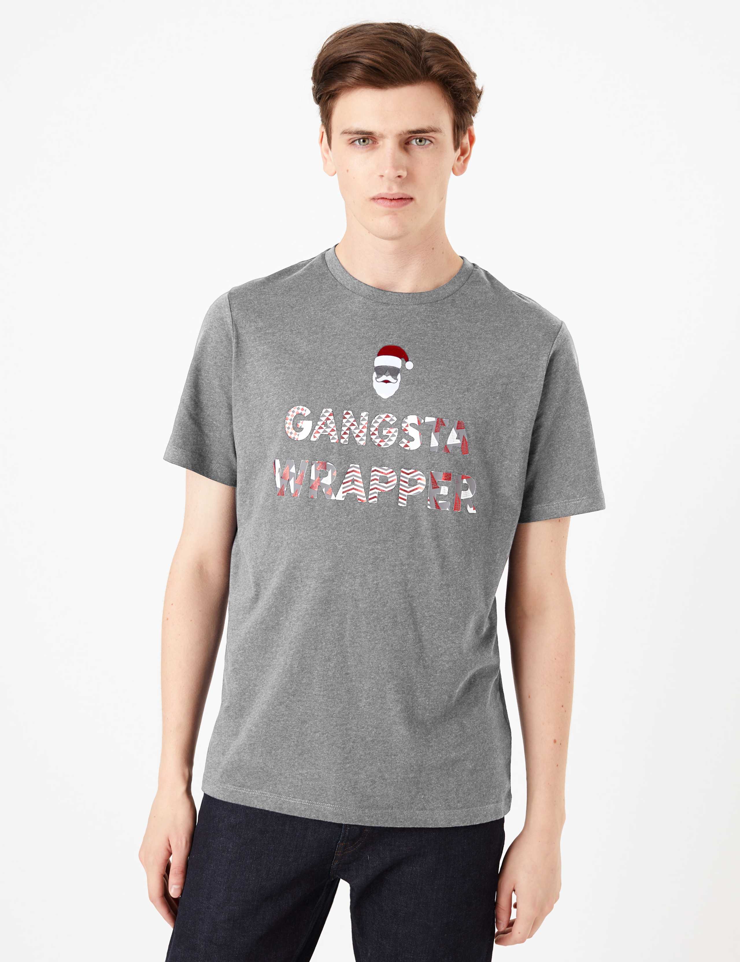 Pure Cotton Gangsta Wrapper Slogan T-Shirt 3 of 4