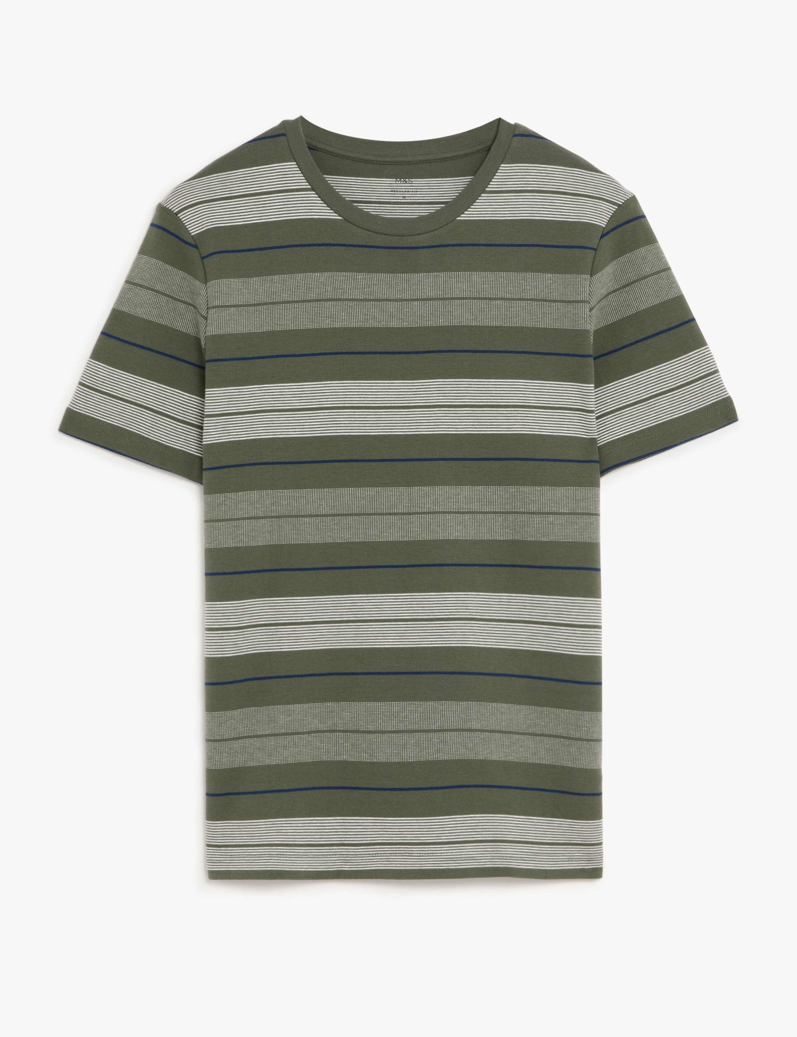 Pure Cotton Double Knit Striped T-Shirt 1 of 1