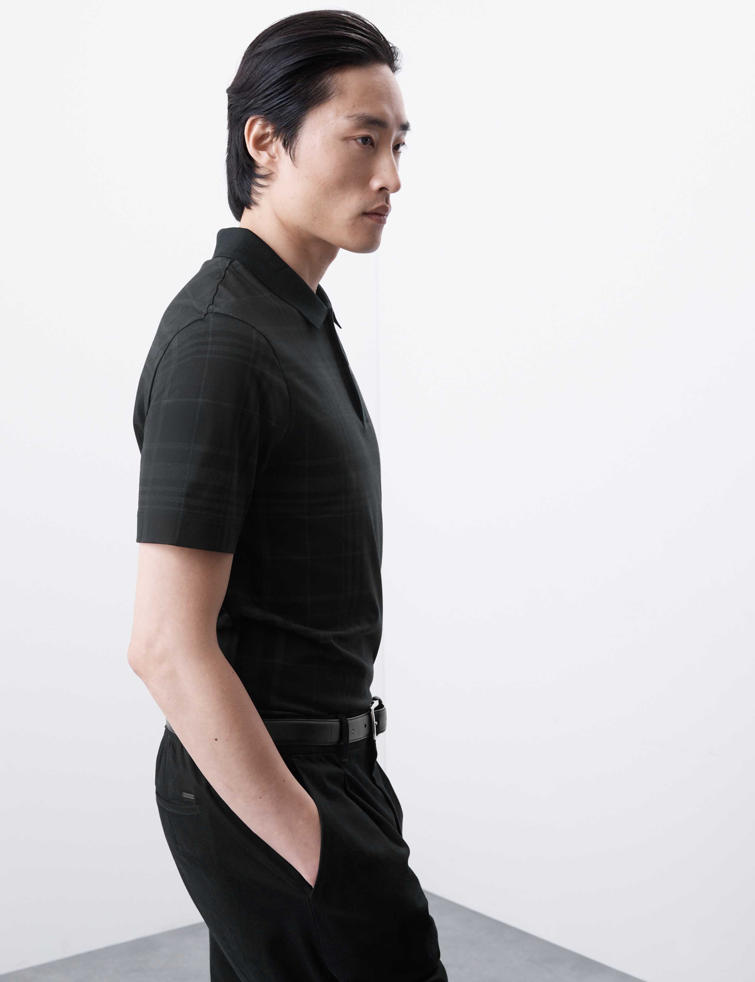 Pure Cotton Check Polo Shirt 5 of 6