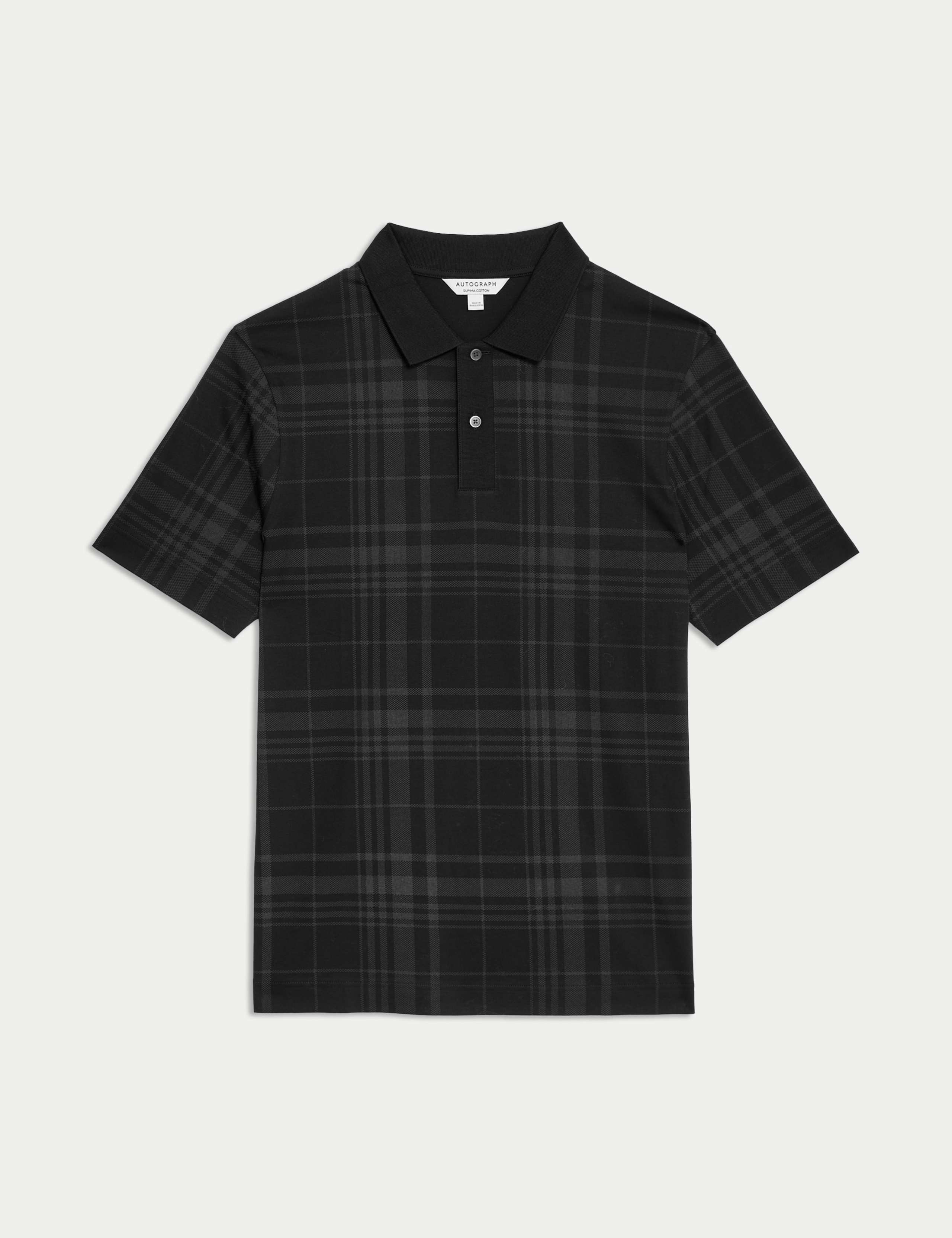 Pure Cotton Check Polo Shirt 2 of 6
