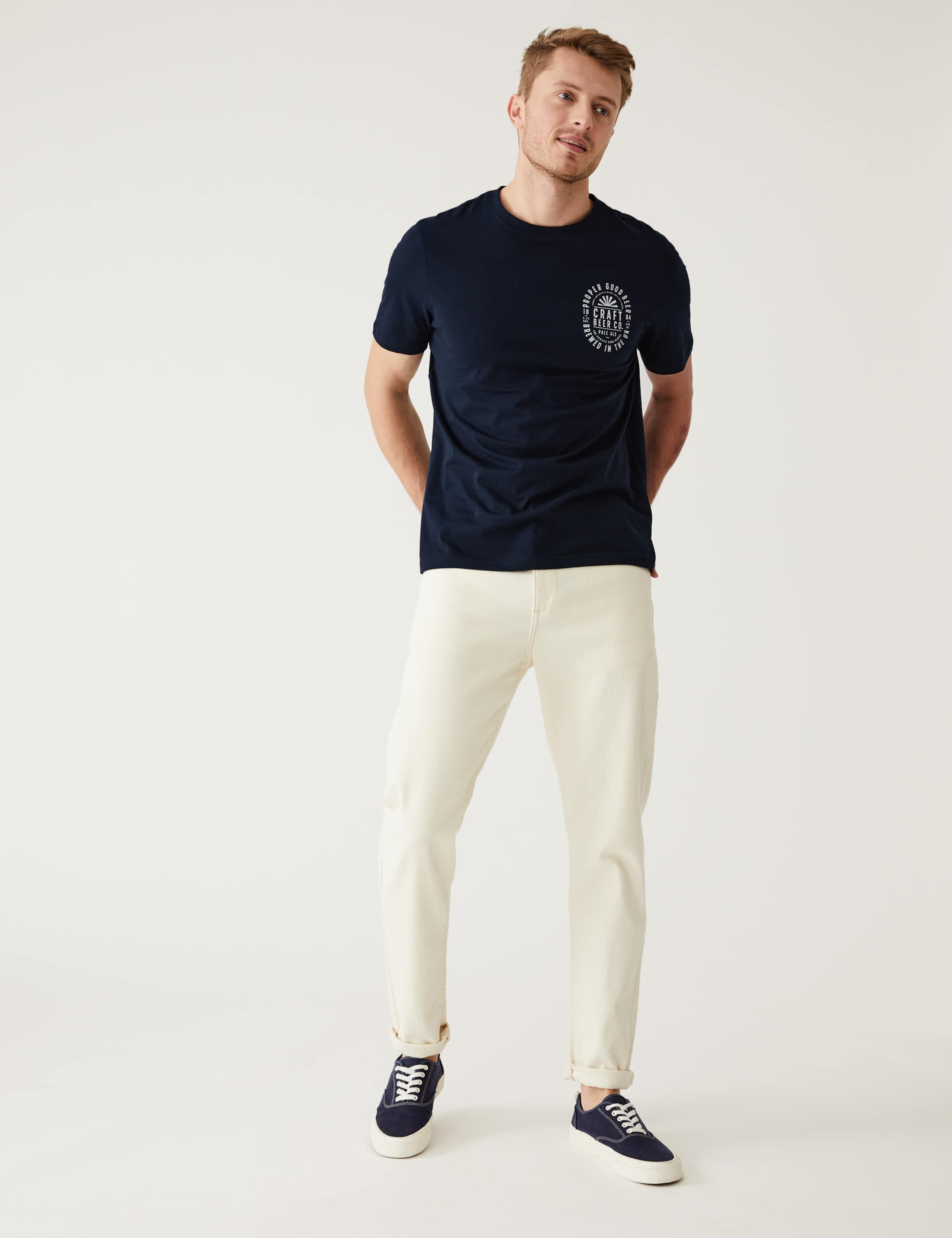 Pure Cotton Brewery Graphic T-Shirt 1 of 4